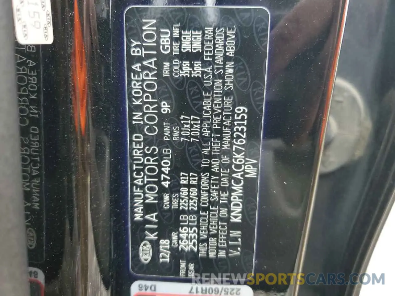 13 fotografías del automóvil dañado KNDPMCAC6K7623159 KIA SPORTAGE 2019