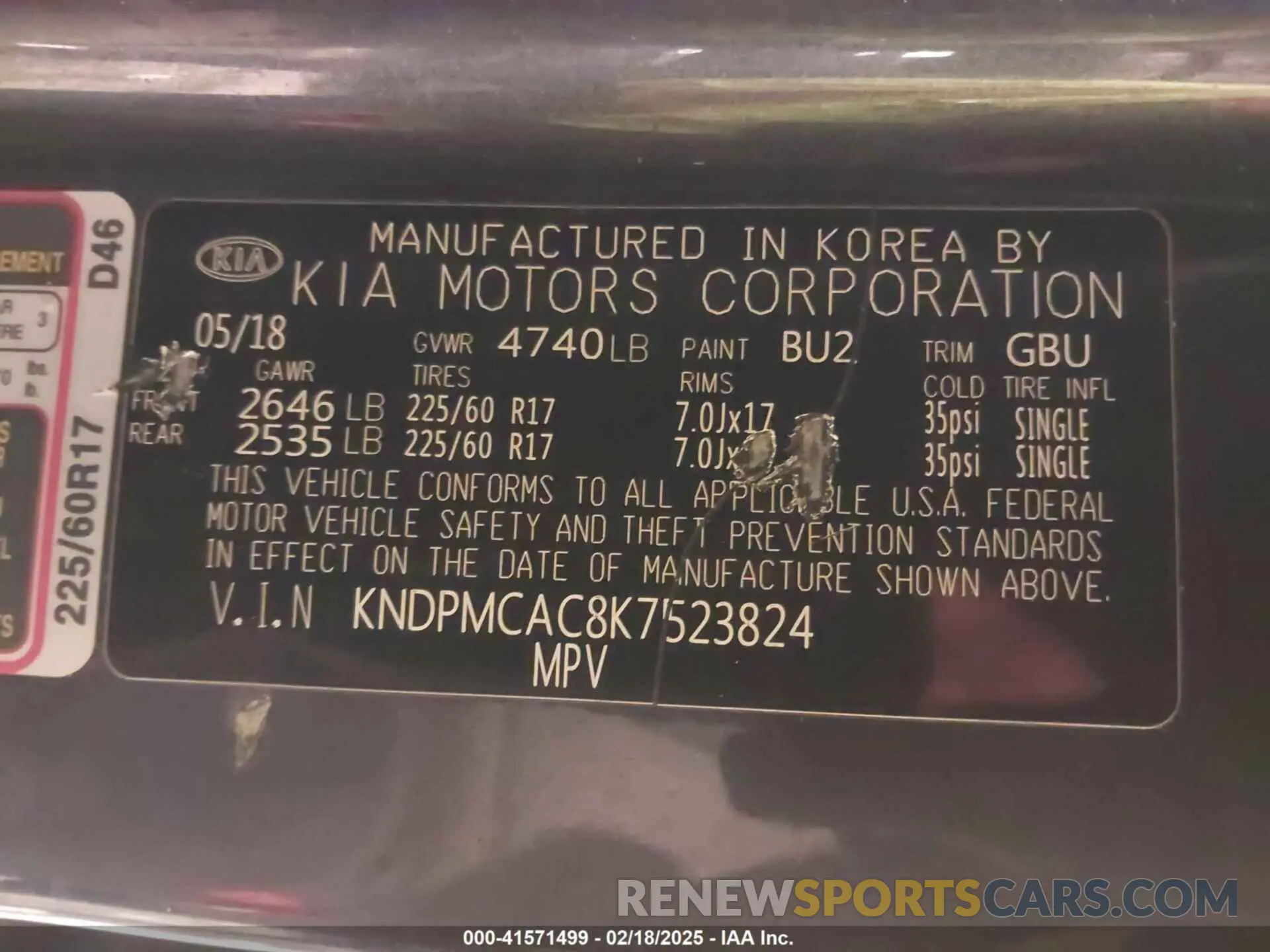 9 fotografías del automóvil dañado KNDPMCAC8K7523824 KIA SPORTAGE 2019