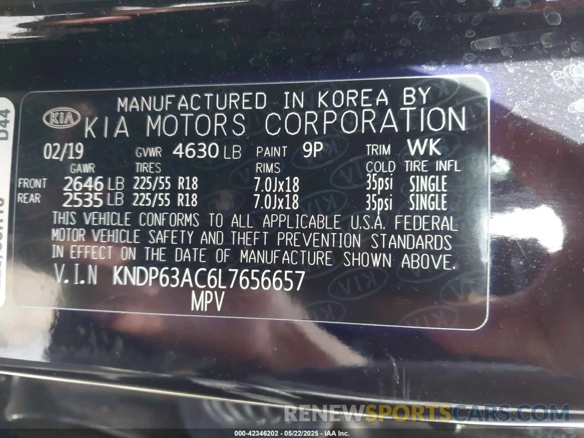 9 fotografías del automóvil dañado KNDP63AC6L7656657 KIA SPORTAGE 2020
