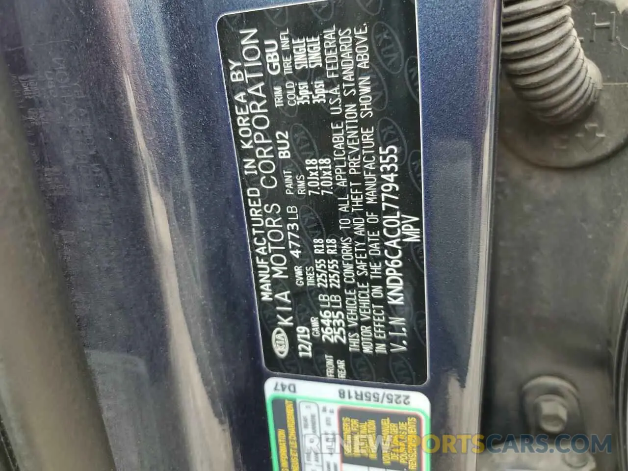12 fotografías del automóvil dañado KNDP6CAC0L7794355 KIA SPORTAGE 2020