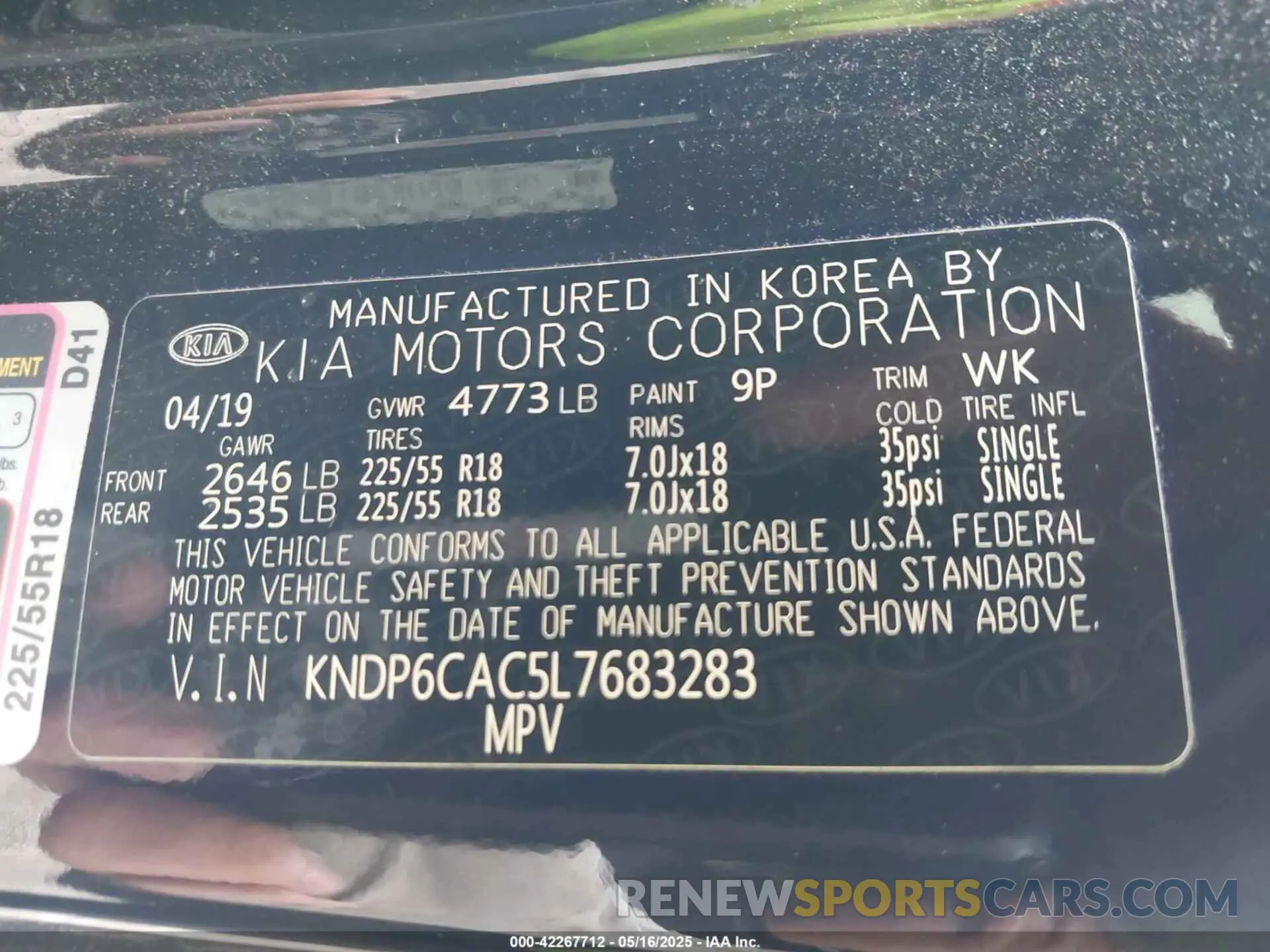 9 fotografías del automóvil dañado KNDP6CAC5L7683283 KIA SPORTAGE 2020