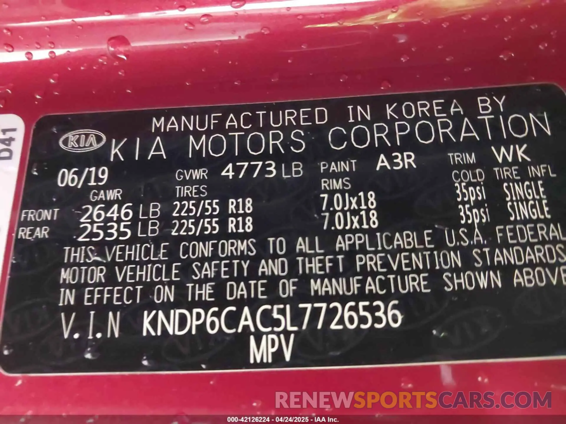 9 fotografías del automóvil dañado KNDP6CAC5L7726536 KIA SPORTAGE 2020