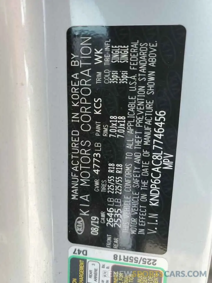 13 fotografías del automóvil dañado KNDP6CAC8L7746456 KIA SPORTAGE 2020