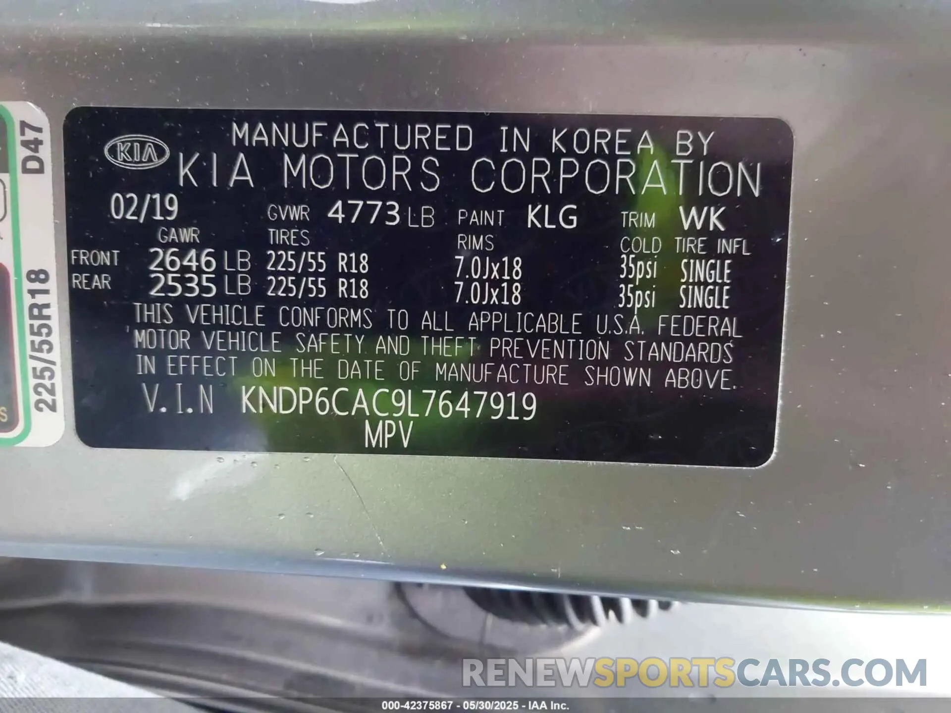 9 fotografías del automóvil dañado KNDP6CAC9L7647919 KIA SPORTAGE 2020