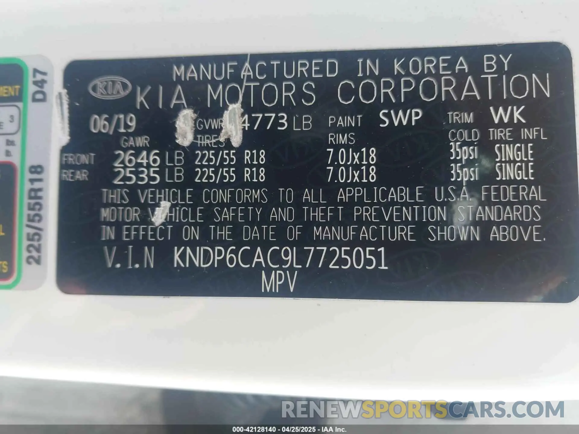 9 fotografías del automóvil dañado KNDP6CAC9L7725051 KIA SPORTAGE 2020