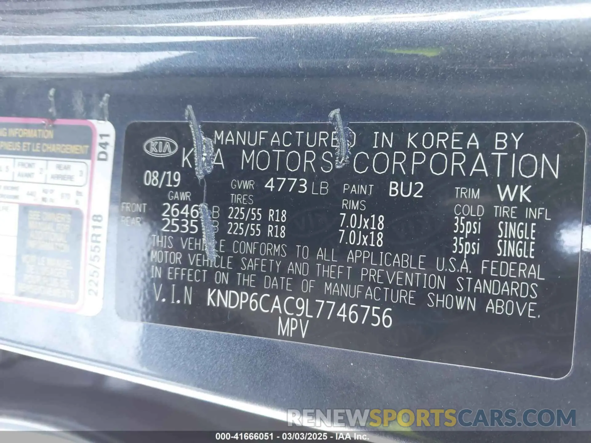 9 fotografías del automóvil dañado KNDP6CAC9L7746756 KIA SPORTAGE 2020