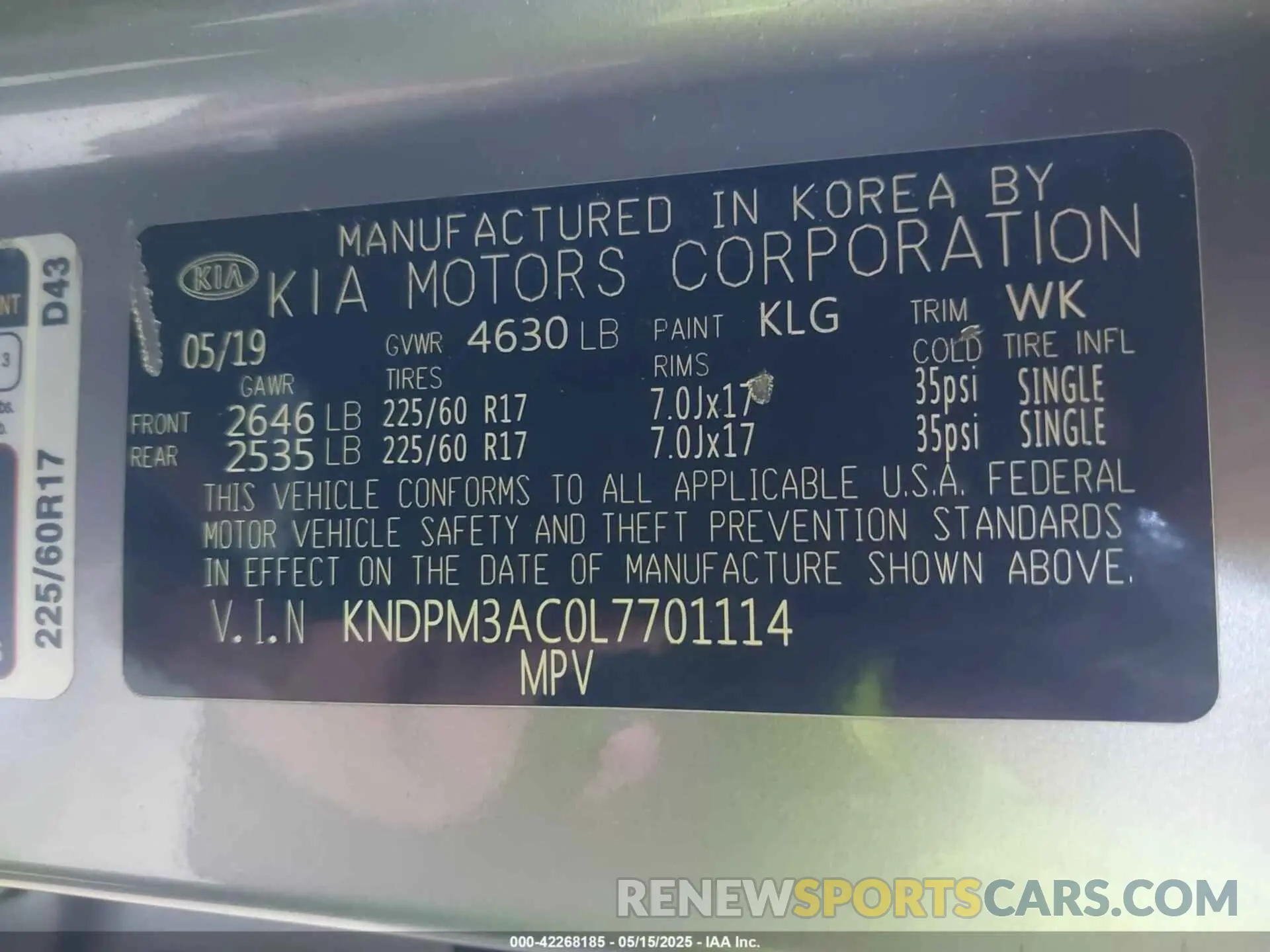 9 fotografías del automóvil dañado KNDPM3AC0L7701114 KIA SPORTAGE 2020
