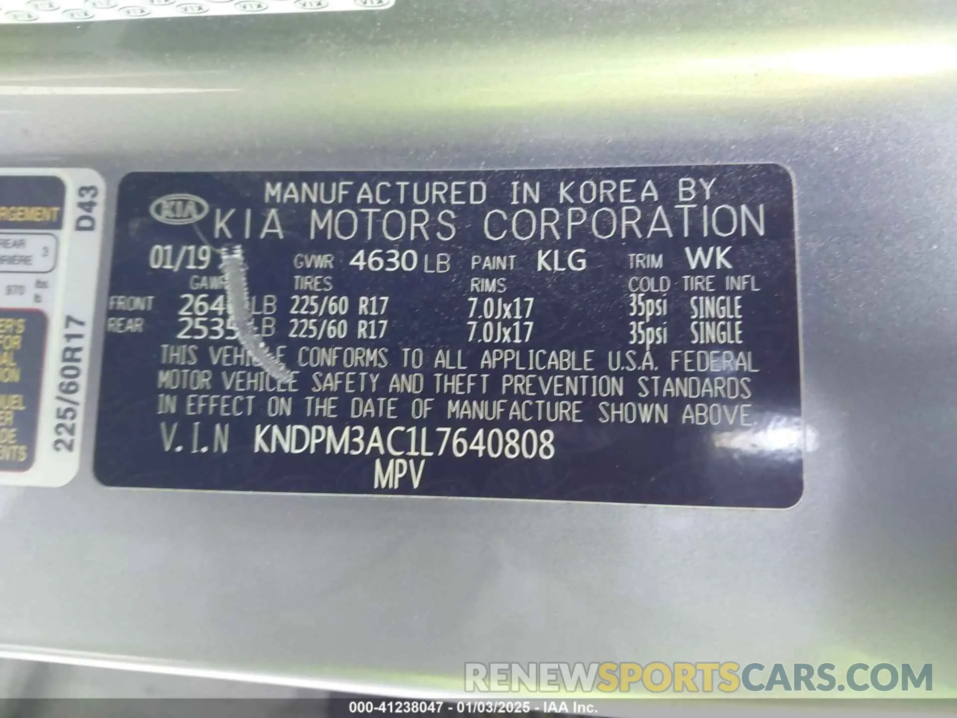 9 fotografías del automóvil dañado KNDPM3AC1L7640808 KIA SPORTAGE 2020