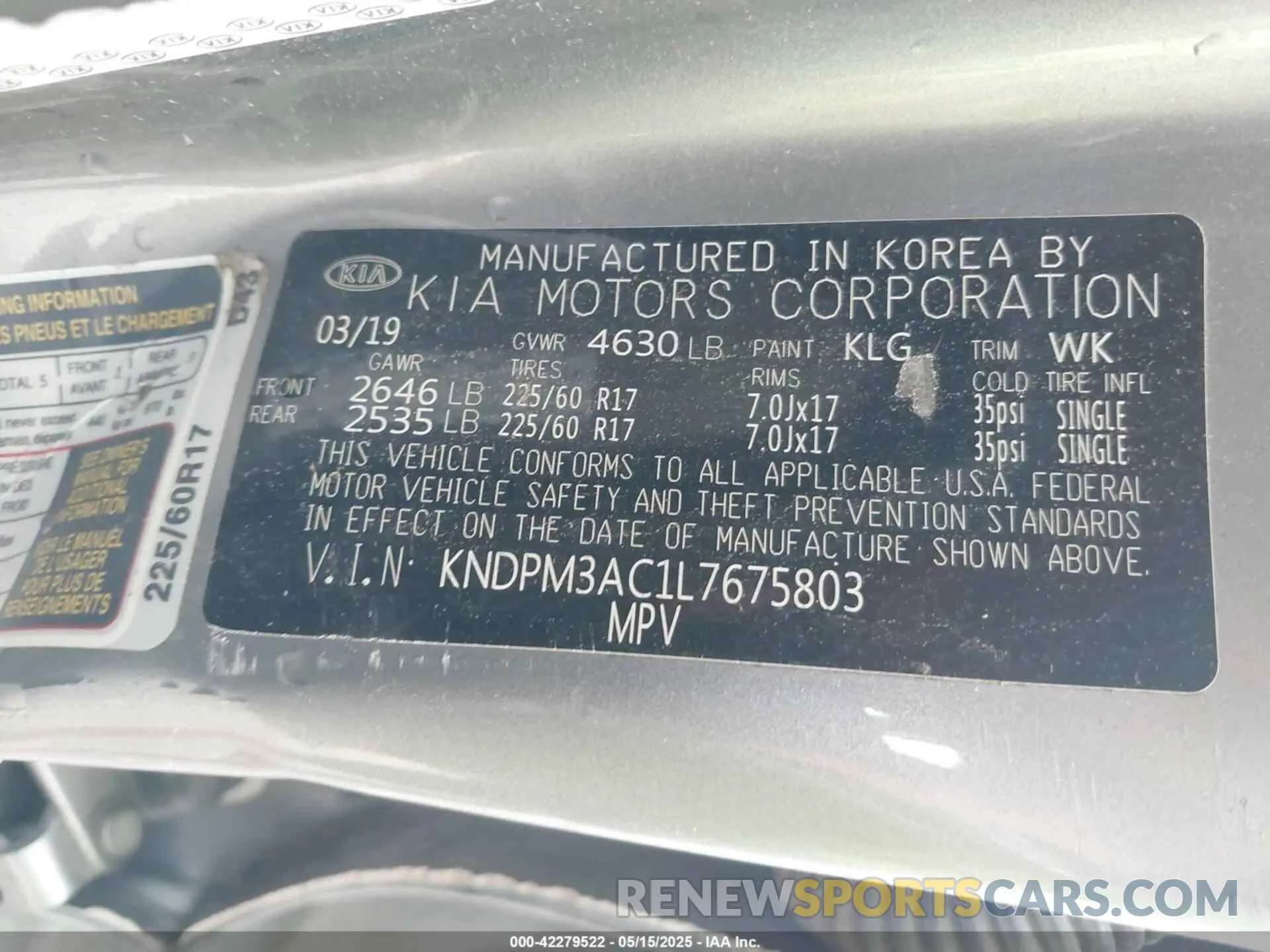 9 fotografías del automóvil dañado KNDPM3AC1L7675803 KIA SPORTAGE 2020