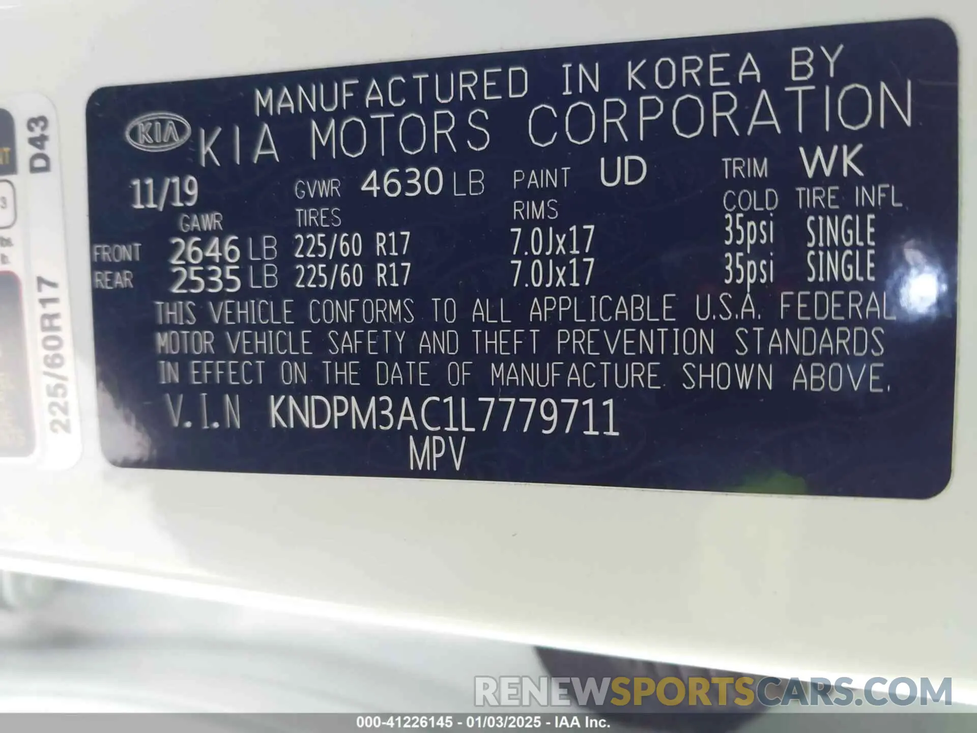 9 fotografías del automóvil dañado KNDPM3AC1L7779711 KIA SPORTAGE 2020