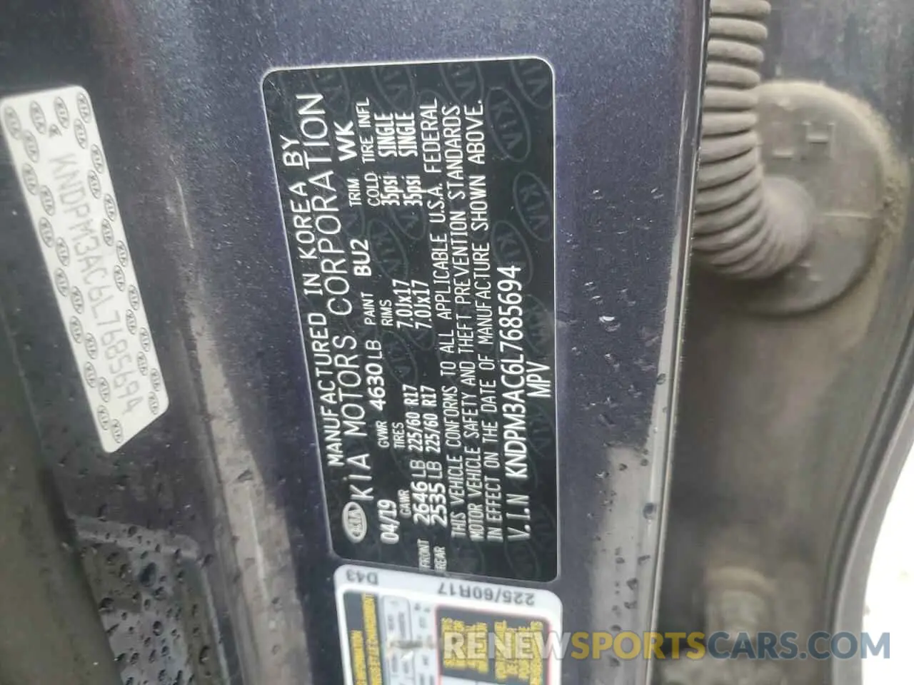 14 fotografías del automóvil dañado KNDPM3AC6L7685694 KIA SPORTAGE 2020