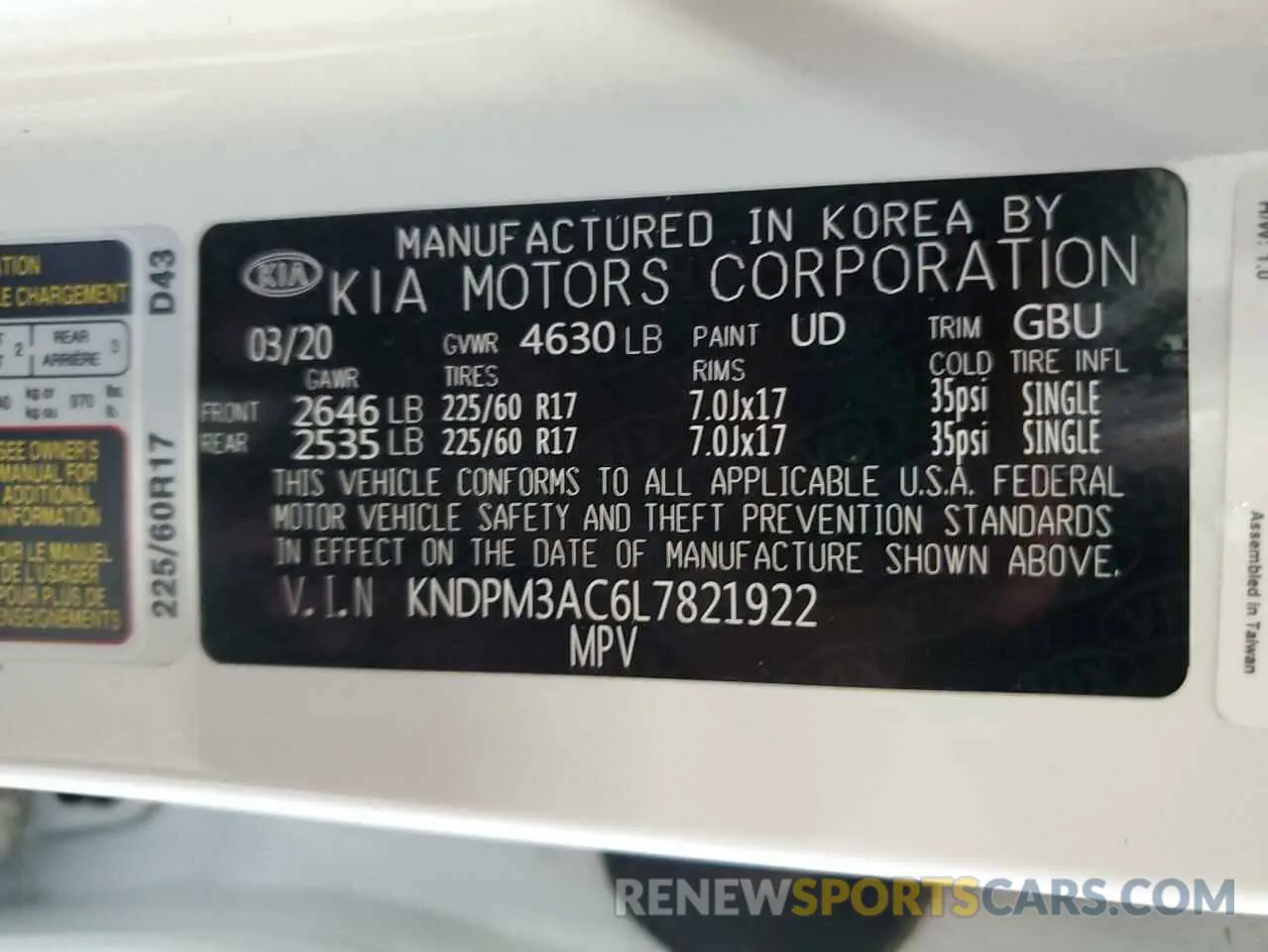 13 fotografías del automóvil dañado KNDPM3AC6L7821922 KIA SPORTAGE 2020