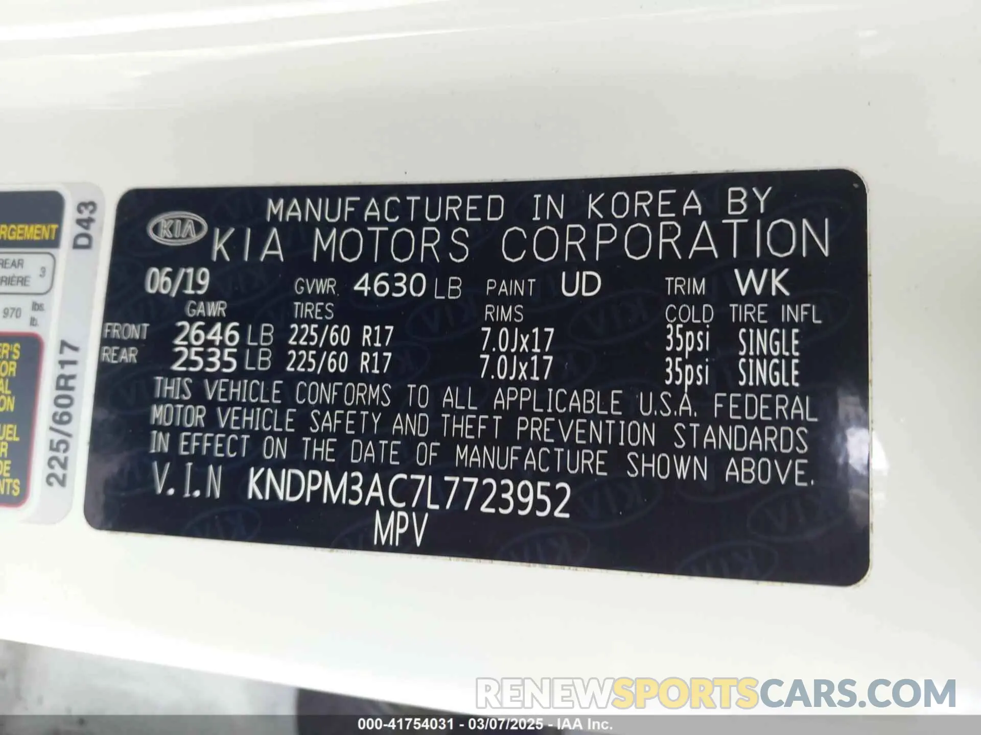 9 fotografías del automóvil dañado KNDPM3AC7L7723952 KIA SPORTAGE 2020