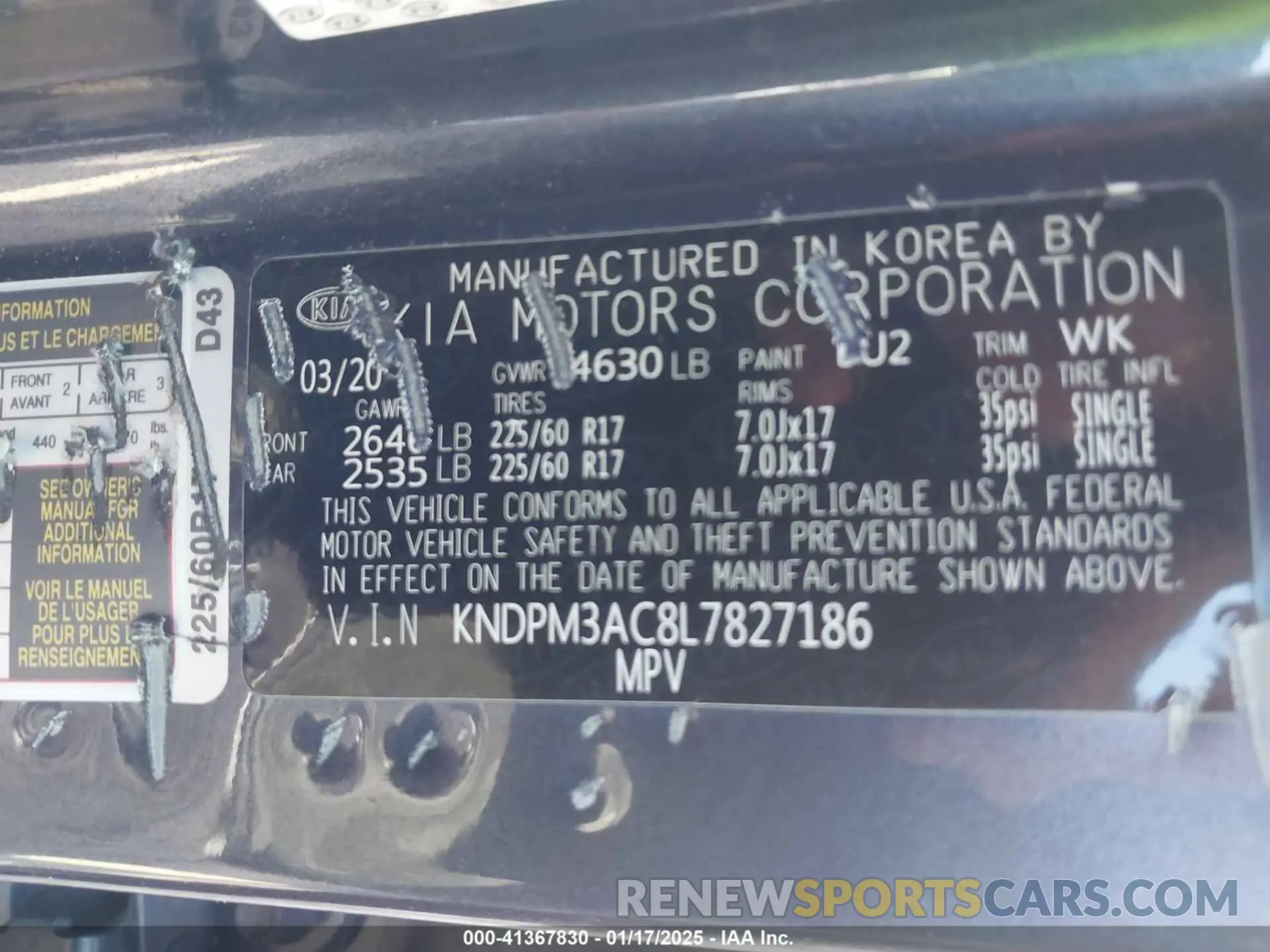 9 fotografías del automóvil dañado KNDPM3AC8L7827186 KIA SPORTAGE 2020