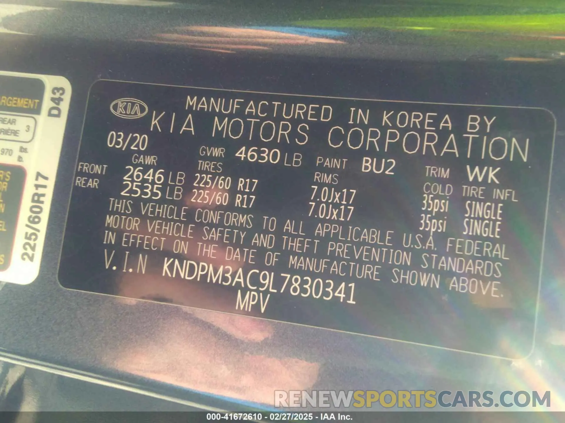 9 fotografías del automóvil dañado KNDPM3AC9L7830341 KIA SPORTAGE 2020