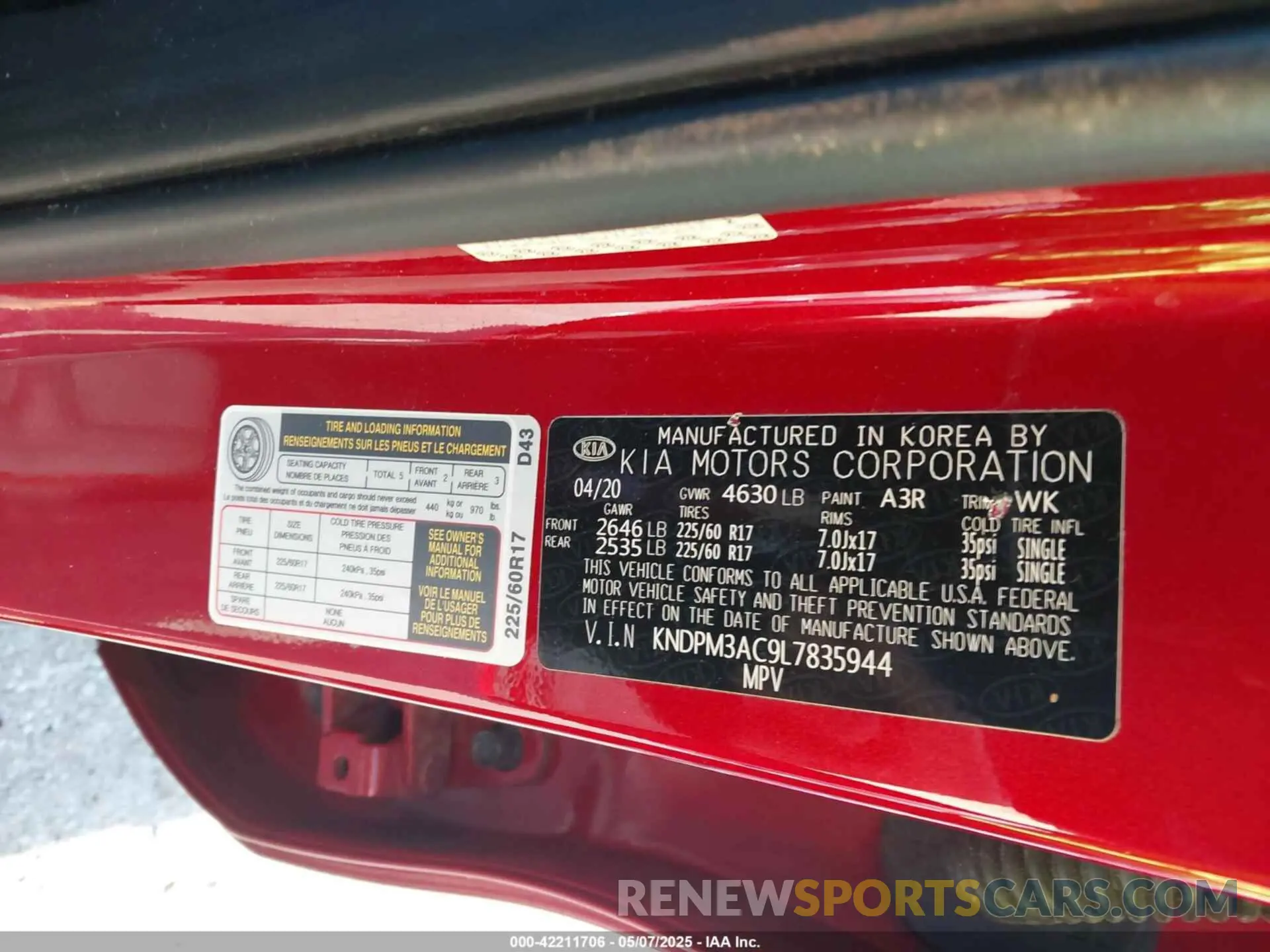 9 fotografías del automóvil dañado KNDPM3AC9L7835944 KIA SPORTAGE 2020