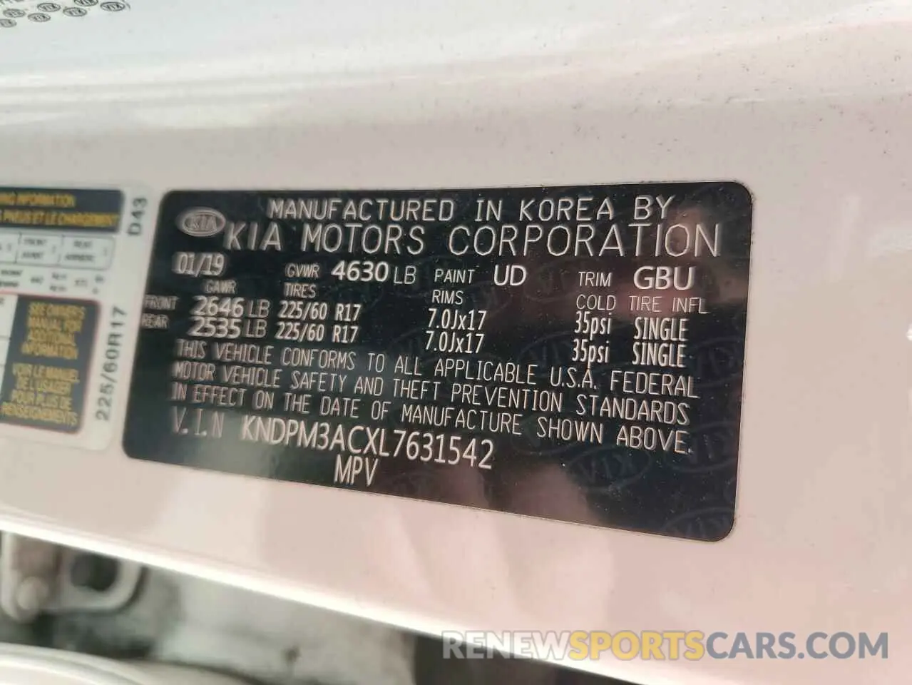 14 fotografías del automóvil dañado KNDPM3ACXL7631542 KIA SPORTAGE 2020