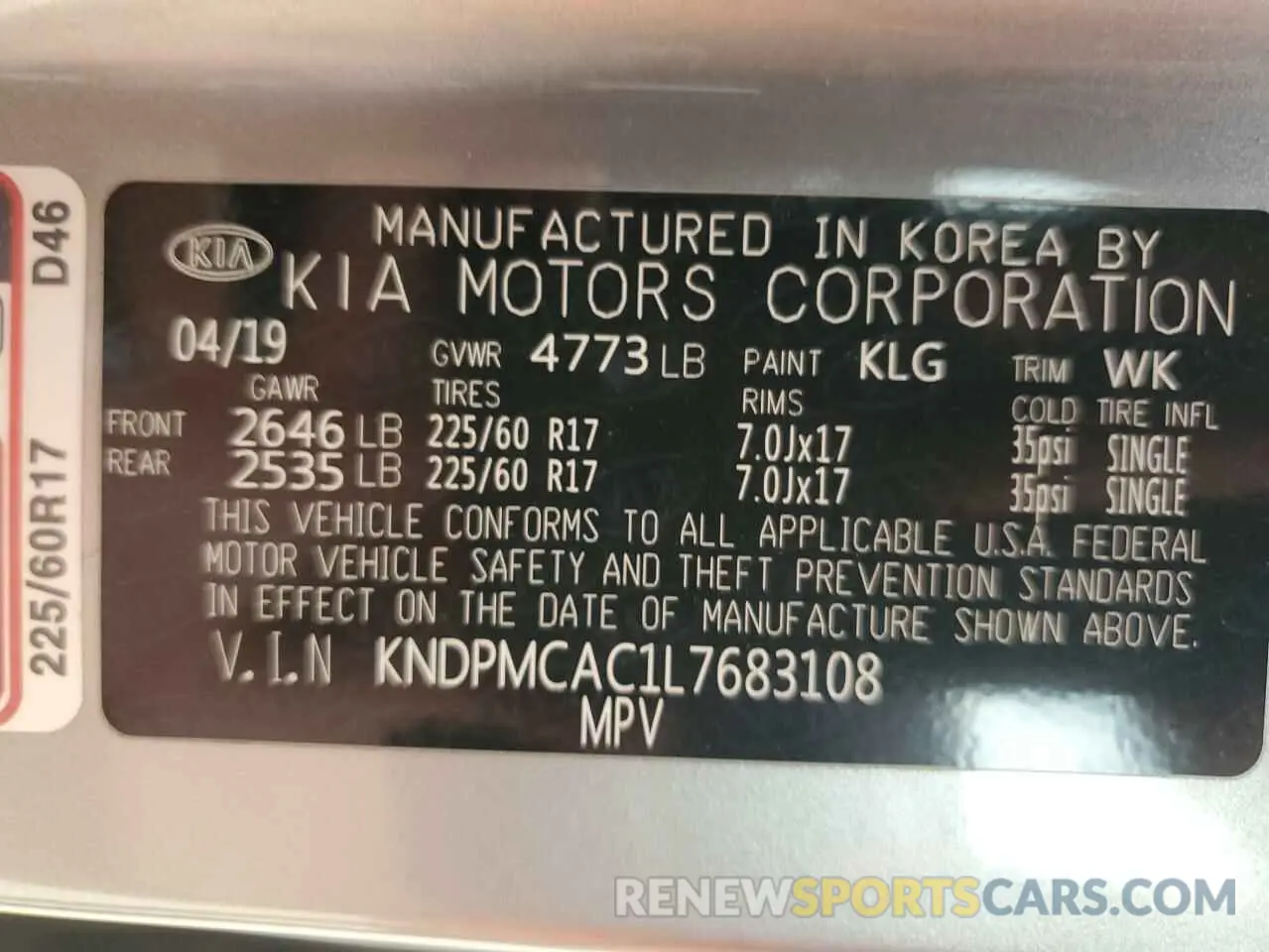 12 fotografías del automóvil dañado KNDPMCAC1L7683108 KIA SPORTAGE 2020