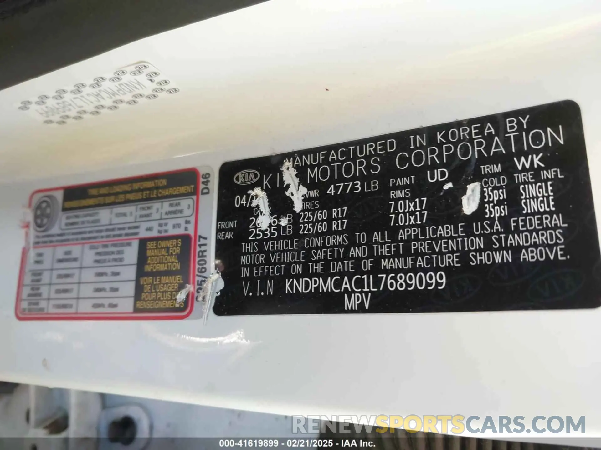 9 fotografías del automóvil dañado KNDPMCAC1L7689099 KIA SPORTAGE 2020