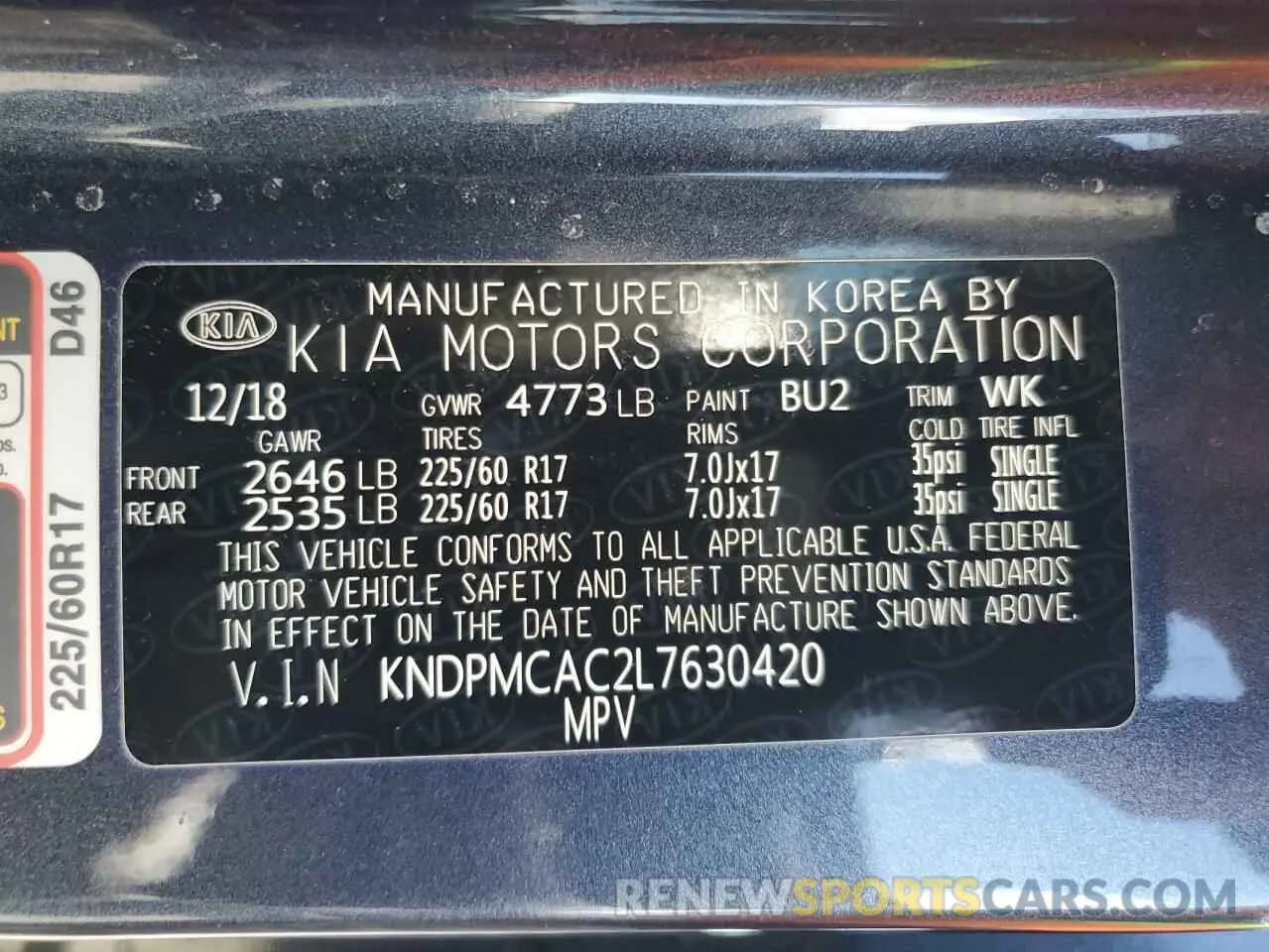15 fotografías del automóvil dañado KNDPMCAC2L7630420 KIA SPORTAGE 2020