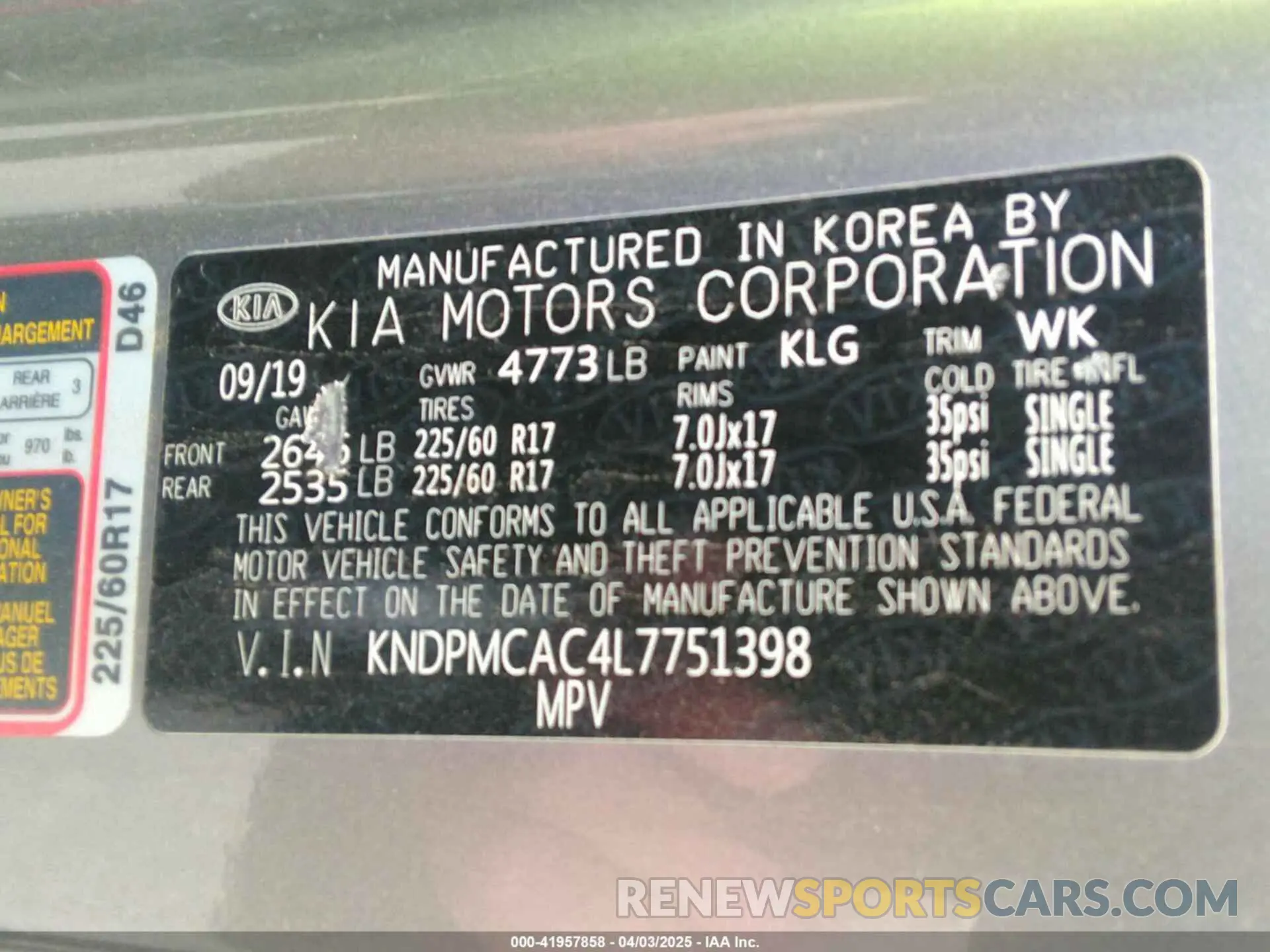 9 fotografías del automóvil dañado KNDPMCAC4L7751398 KIA SPORTAGE 2020