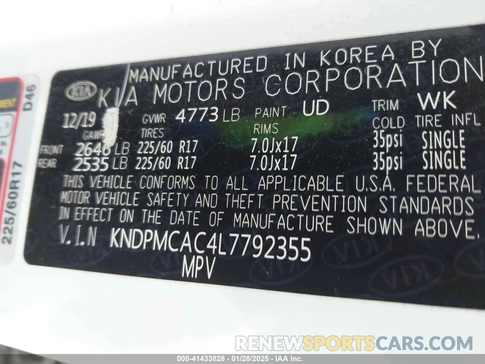 9 fotografías del automóvil dañado KNDPMCAC4L7792355 KIA SPORTAGE 2020
