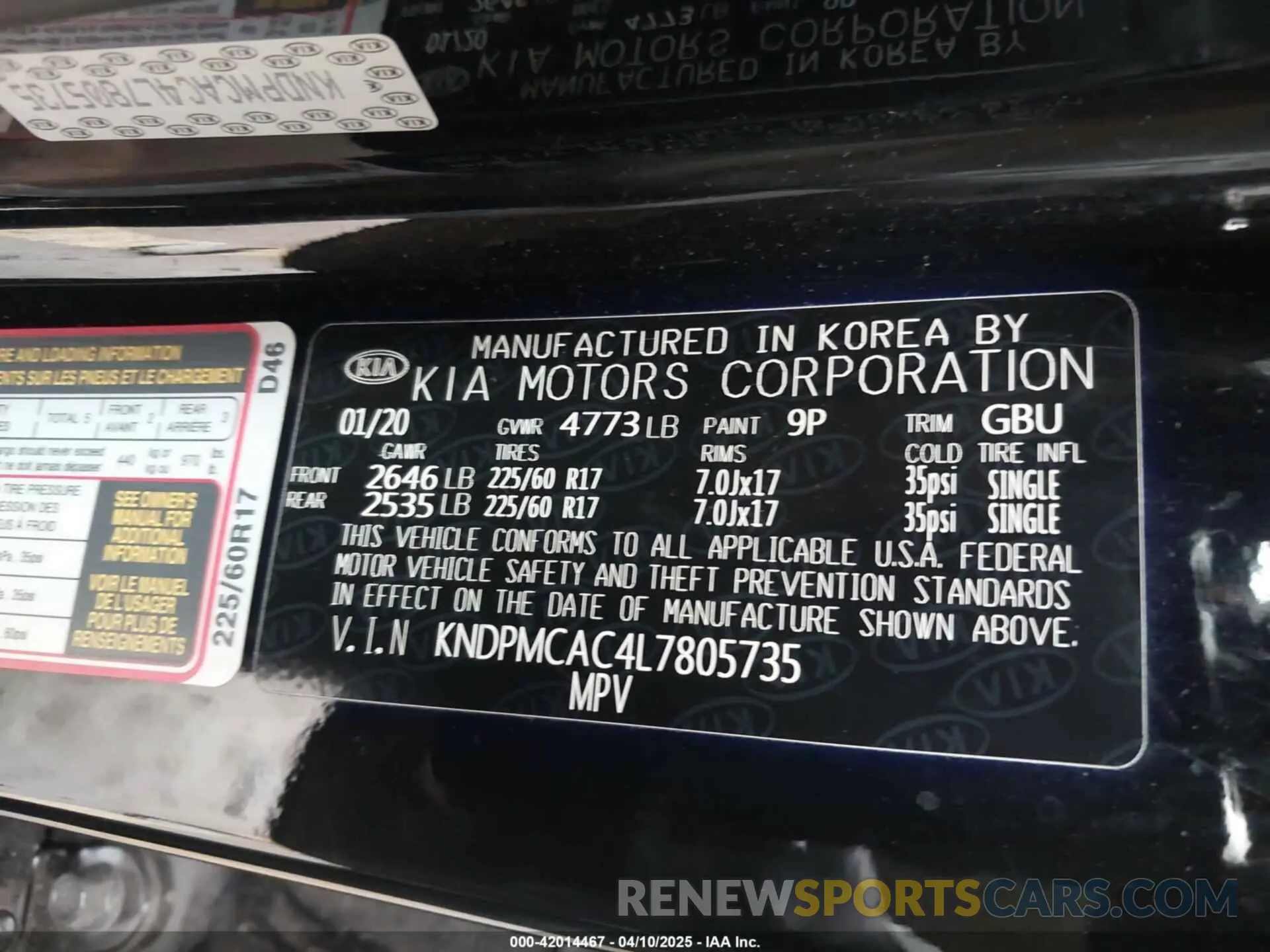 9 fotografías del automóvil dañado KNDPMCAC4L7805735 KIA SPORTAGE 2020