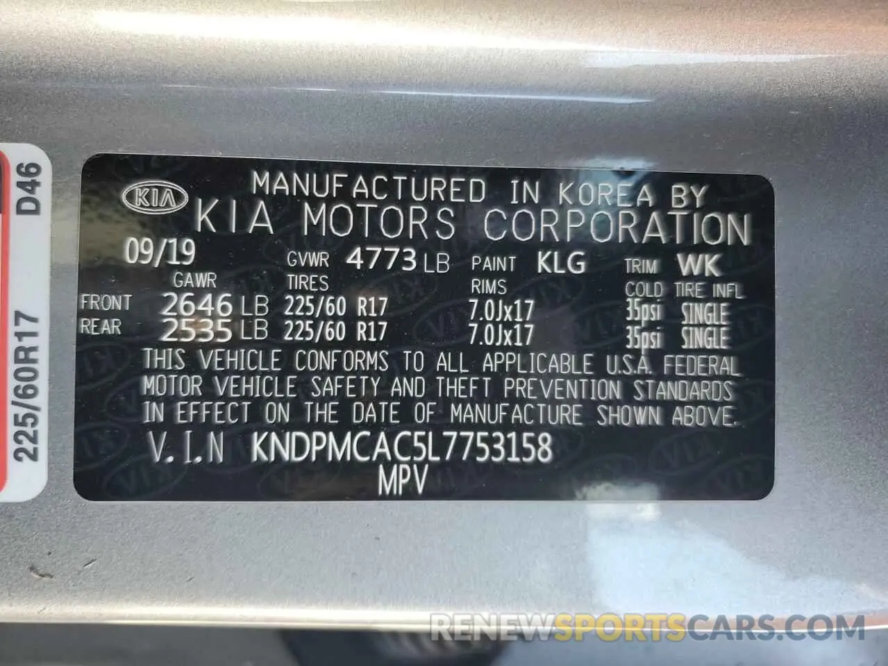 16 fotografías del automóvil dañado KNDPMCAC5L7753158 KIA SPORTAGE 2020