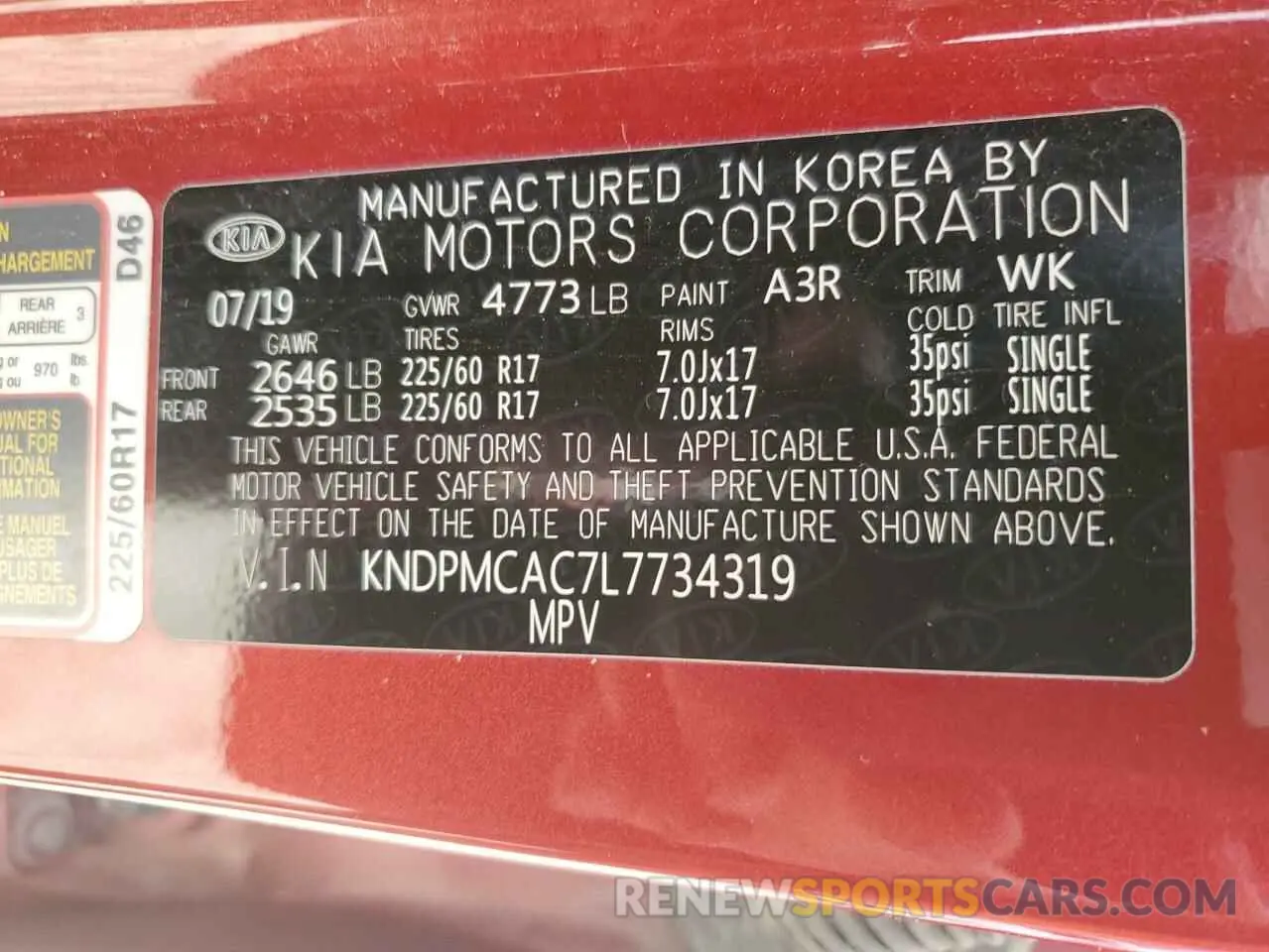 15 fotografías del automóvil dañado KNDPMCAC7L7734319 KIA SPORTAGE 2020