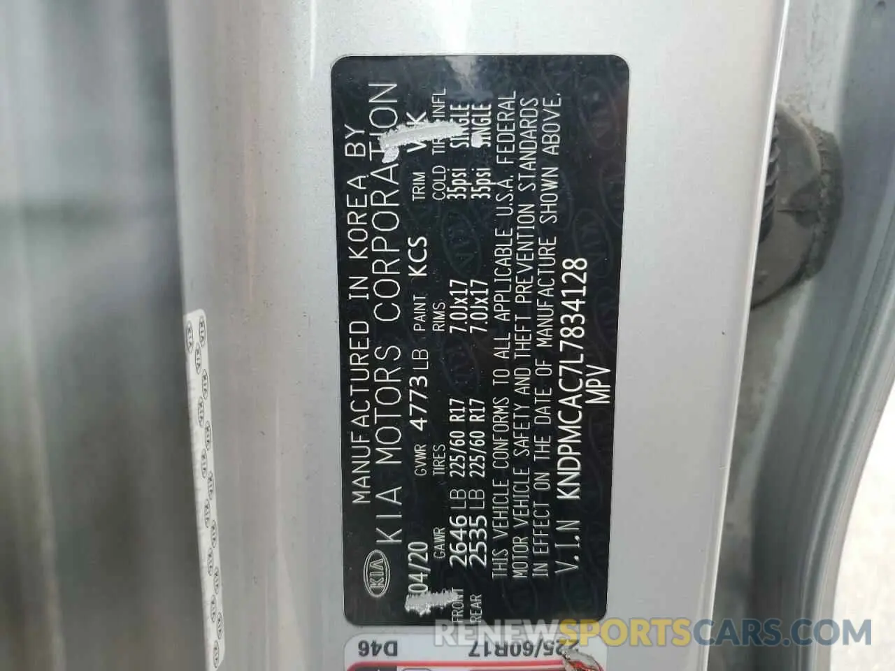 12 fotografías del automóvil dañado KNDPMCAC7L7834128 KIA SPORTAGE 2020
