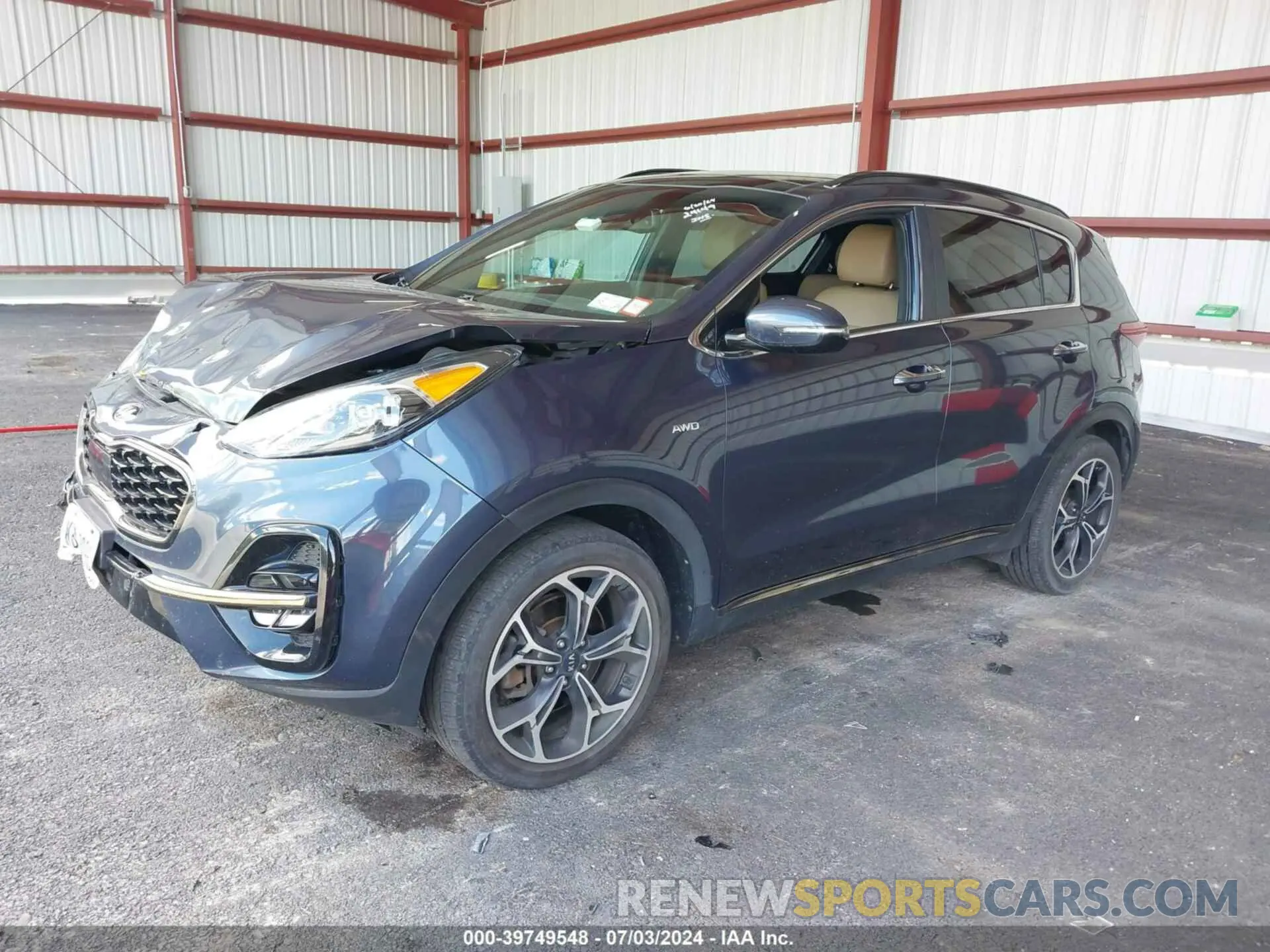 2 fotografías del automóvil dañado KNDPRCA66L7751205 KIA SPORTAGE 2020