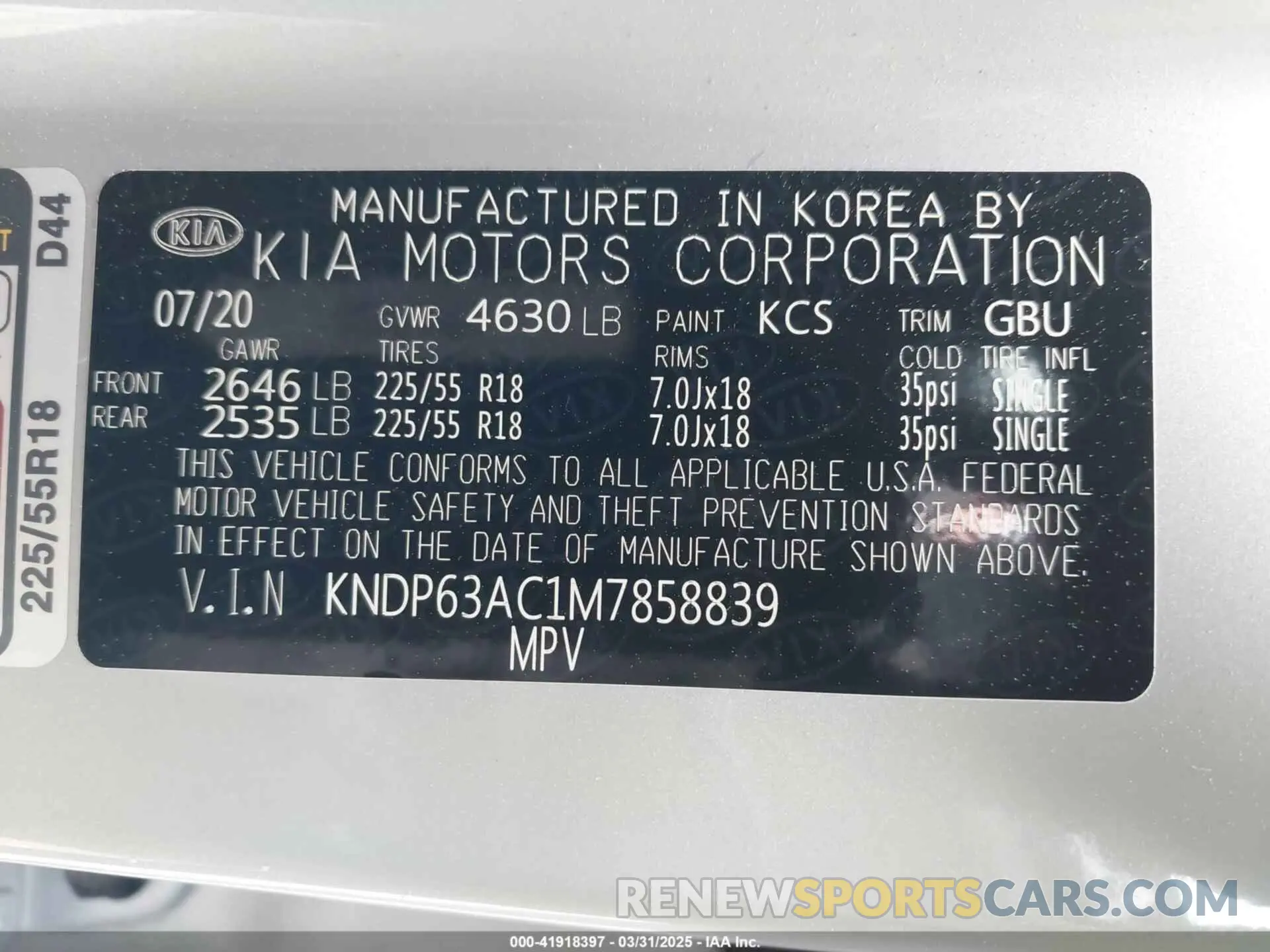 9 fotografías del automóvil dañado KNDP63AC1M7858839 KIA SPORTAGE 2021