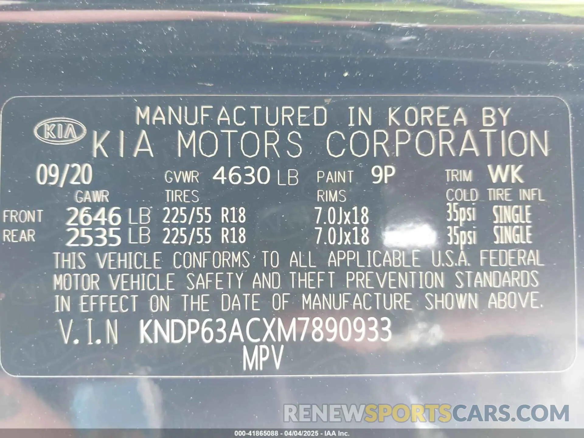 9 fotografías del automóvil dañado KNDP63ACXM7890933 KIA SPORTAGE 2021