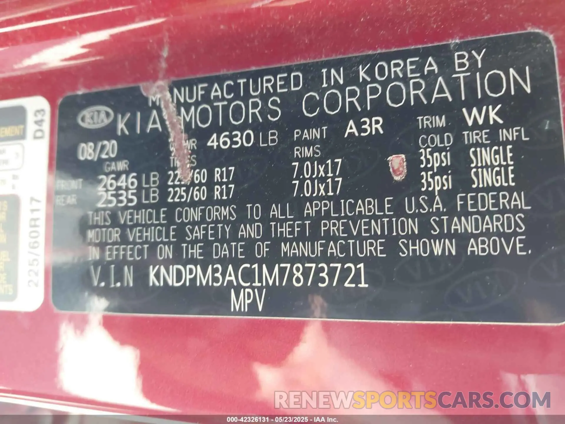 9 fotografías del automóvil dañado KNDPM3AC1M7873721 KIA SPORTAGE 2021