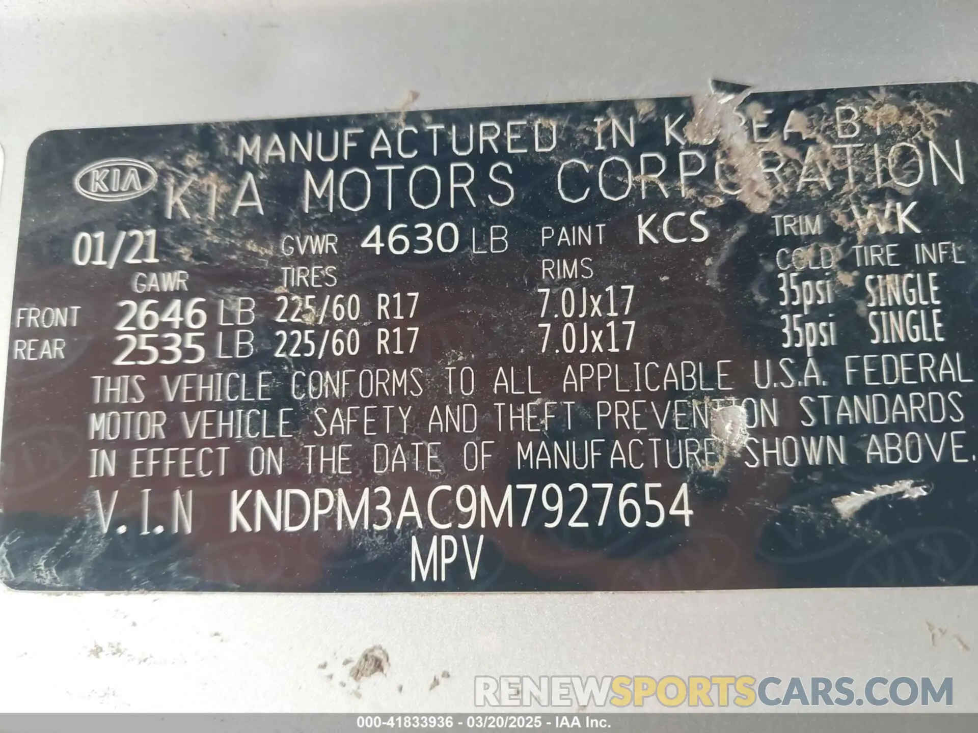 9 fotografías del automóvil dañado KNDPM3AC9M7927654 KIA SPORTAGE 2021