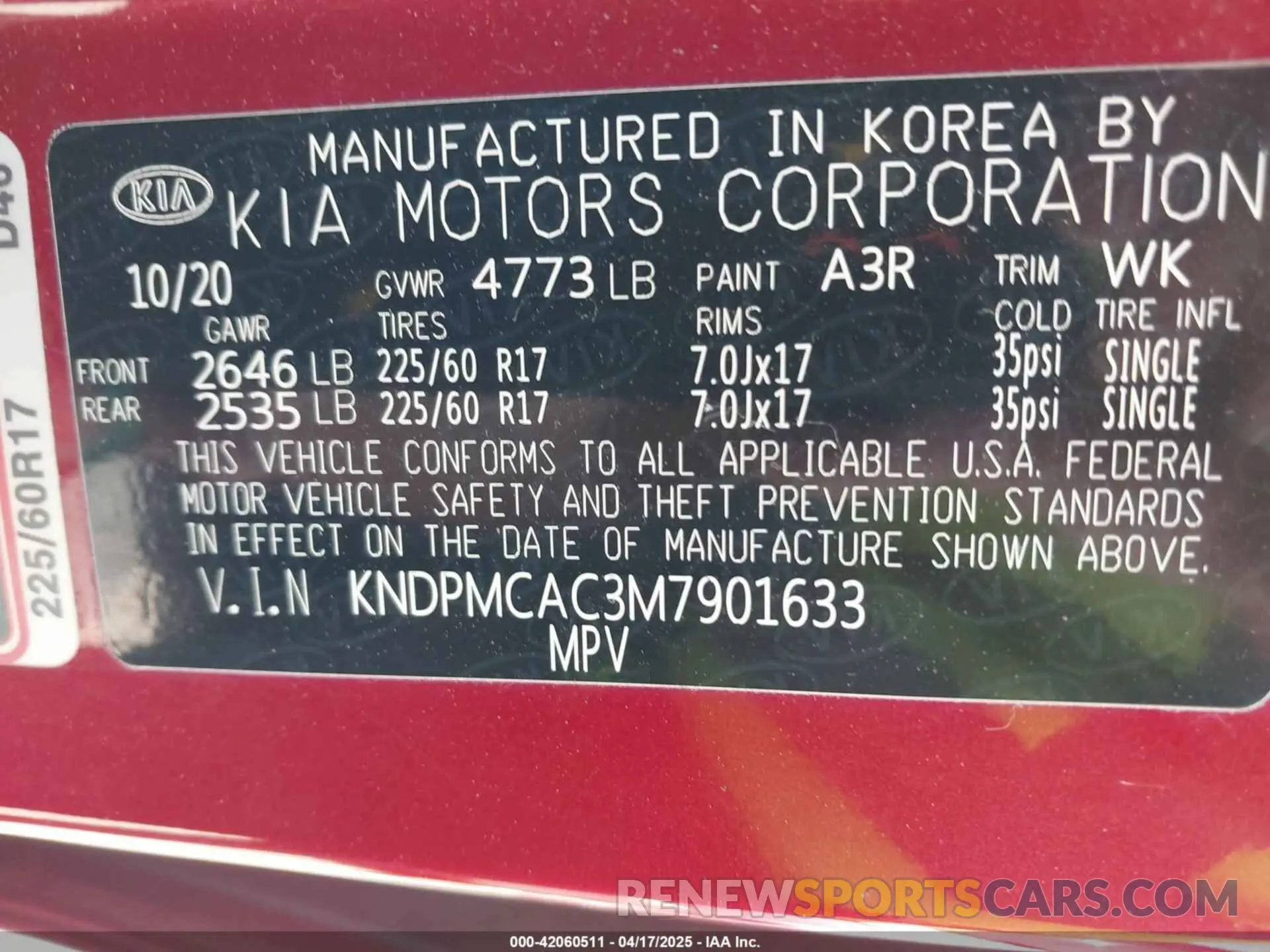 9 fotografías del automóvil dañado KNDPMCAC3M7901633 KIA SPORTAGE 2021
