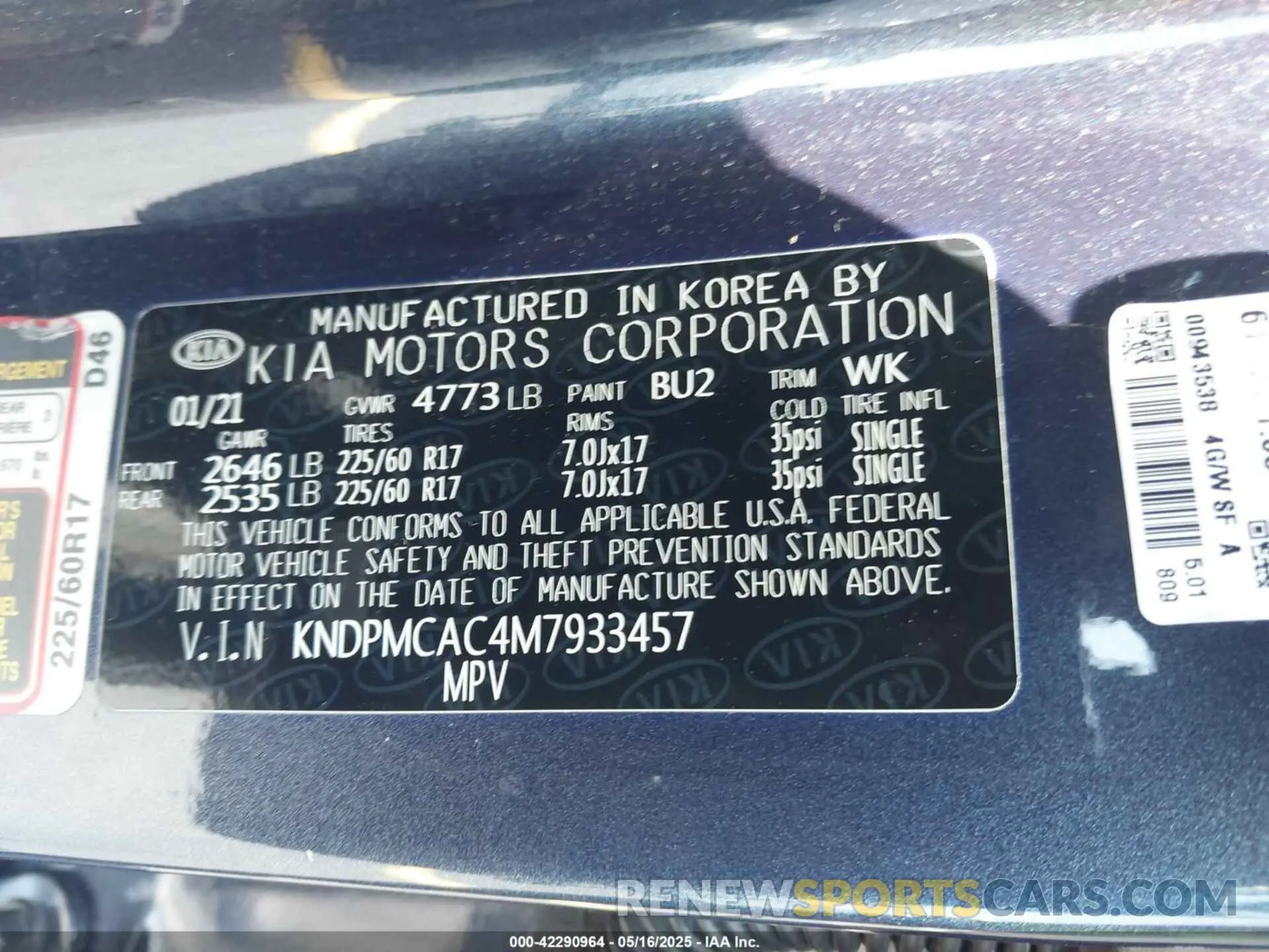 9 fotografías del automóvil dañado KNDPMCAC4M7933457 KIA SPORTAGE 2021