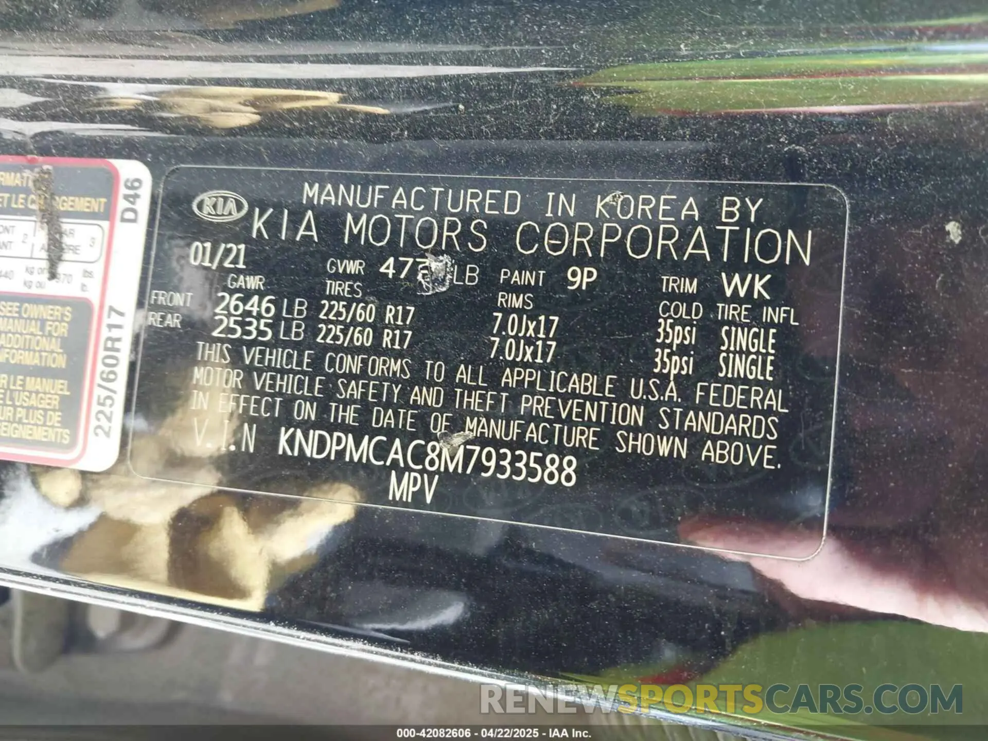 9 fotografías del automóvil dañado KNDPMCAC8M7933588 KIA SPORTAGE 2021