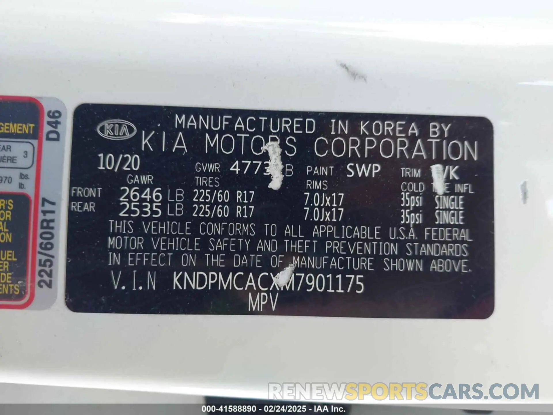9 fotografías del automóvil dañado KNDPMCACXM7901175 KIA SPORTAGE 2021