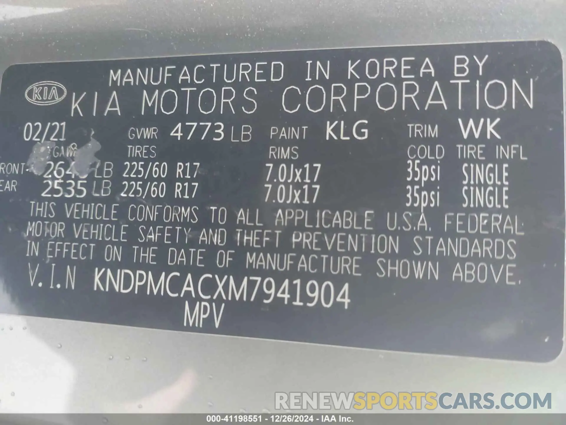 9 fotografías del automóvil dañado KNDPMCACXM7941904 KIA SPORTAGE 2021