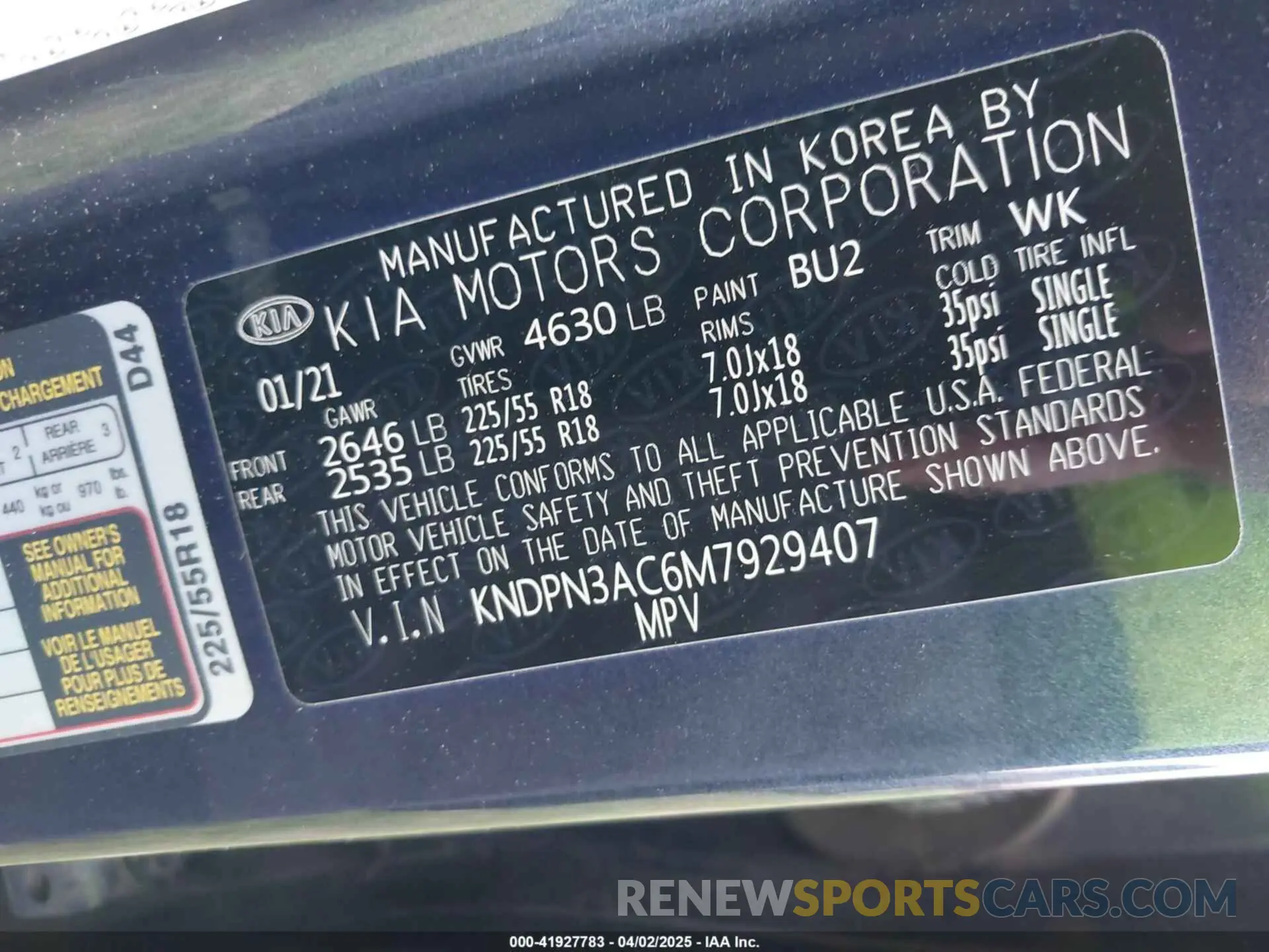 9 fotografías del automóvil dañado KNDPN3AC6M7929407 KIA SPORTAGE 2021