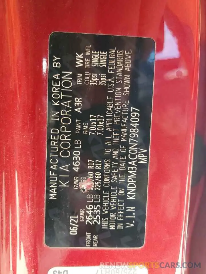 13 fotografías del automóvil dañado KNDPM3AC0N7984097 KIA SPORTAGE 2022