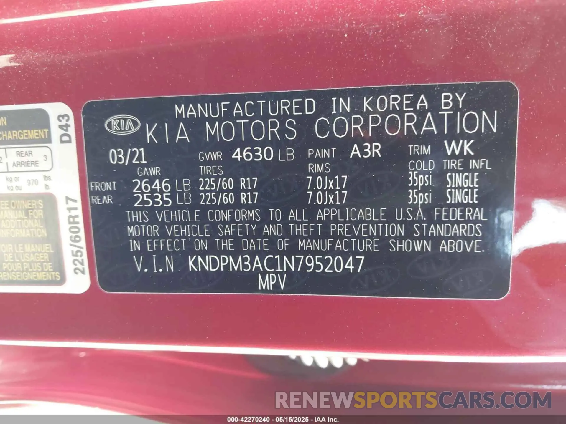 9 fotografías del automóvil dañado KNDPM3AC1N7952047 KIA SPORTAGE 2022