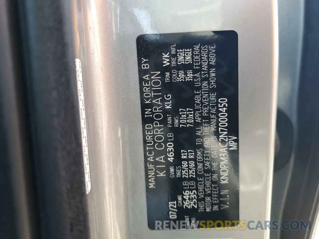 14 fotografías del automóvil dañado KNDPM3AC2N7000450 KIA SPORTAGE 2022