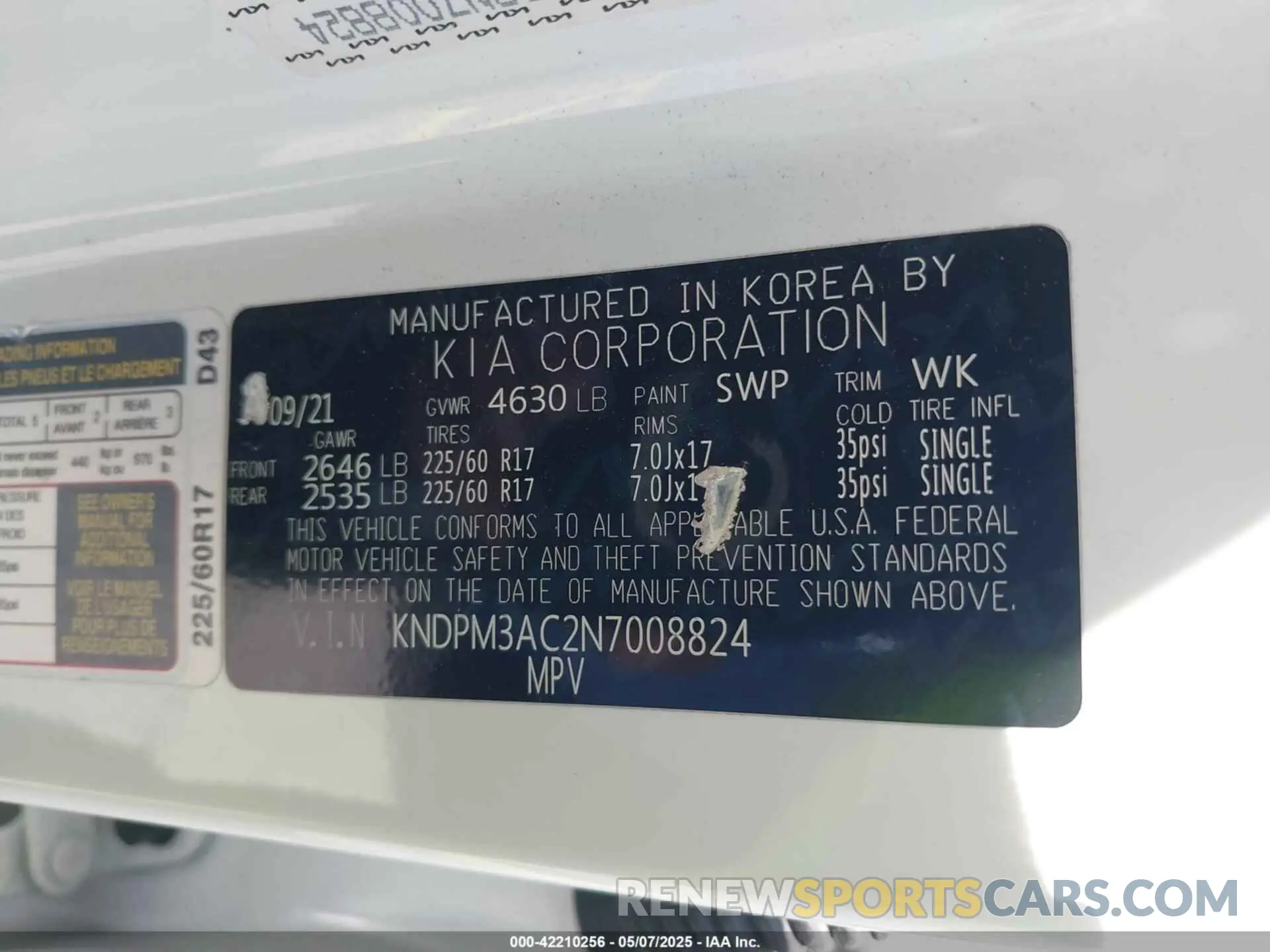 9 fotografías del automóvil dañado KNDPM3AC2N7008824 KIA SPORTAGE 2022