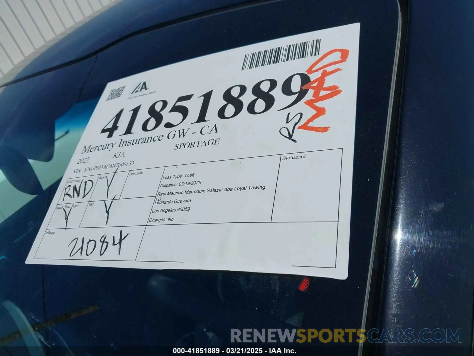 17 fotografías del automóvil dañado KNDPM3AC6N7000533 KIA SPORTAGE 2022