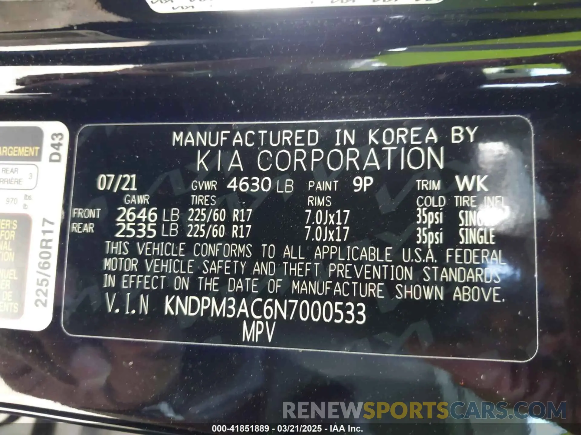 9 fotografías del automóvil dañado KNDPM3AC6N7000533 KIA SPORTAGE 2022