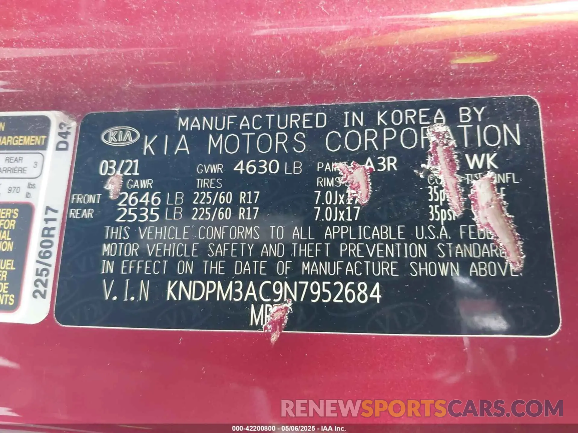 9 fotografías del automóvil dañado KNDPM3AC9N7952684 KIA SPORTAGE 2022