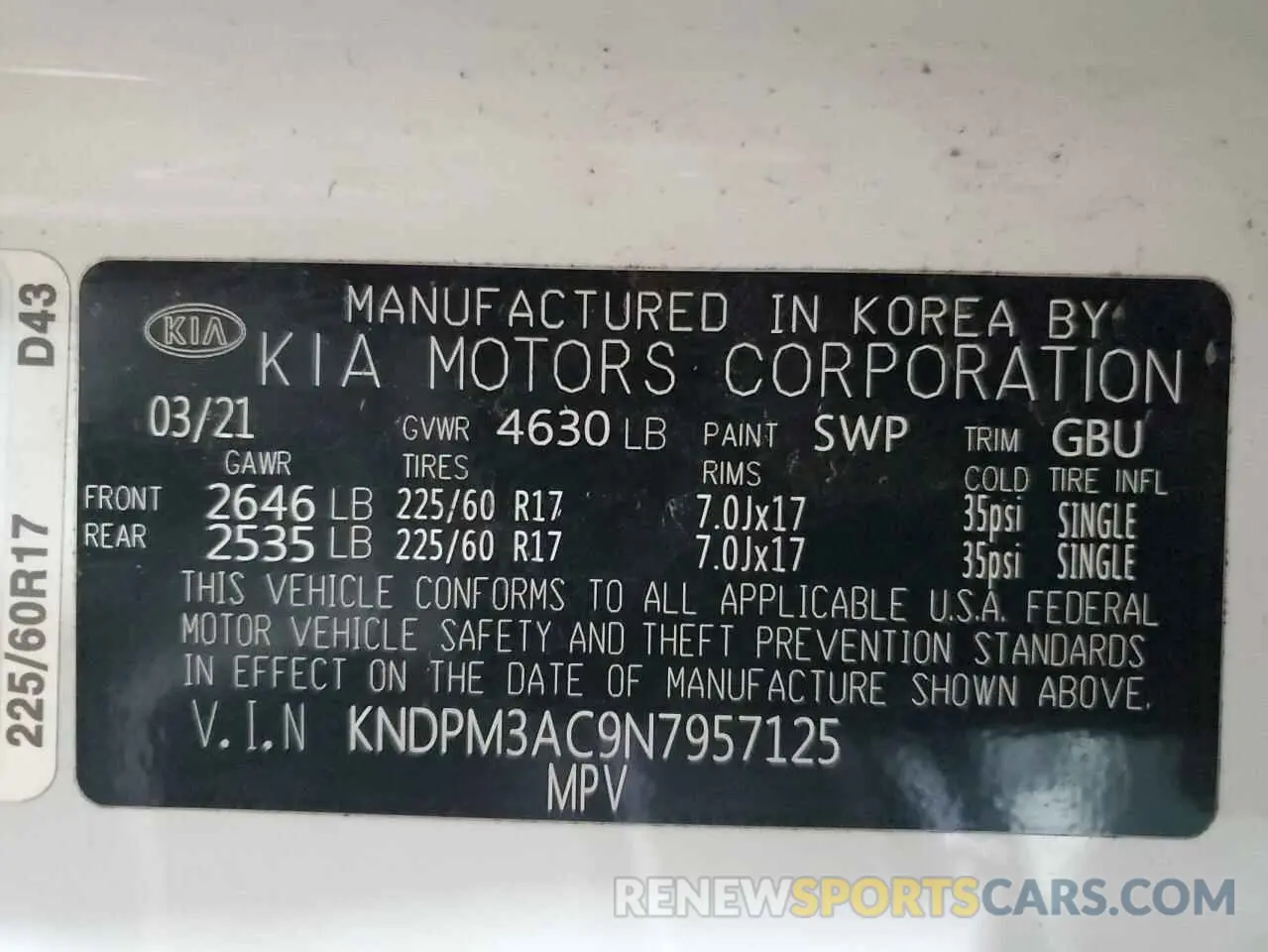 13 fotografías del automóvil dañado KNDPM3AC9N7957125 KIA SPORTAGE 2022