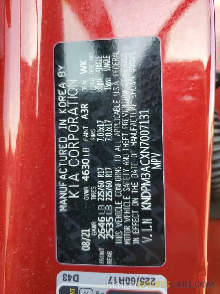13 fotografías del automóvil dañado KNDPM3ACXN7007131 KIA SPORTAGE 2022
